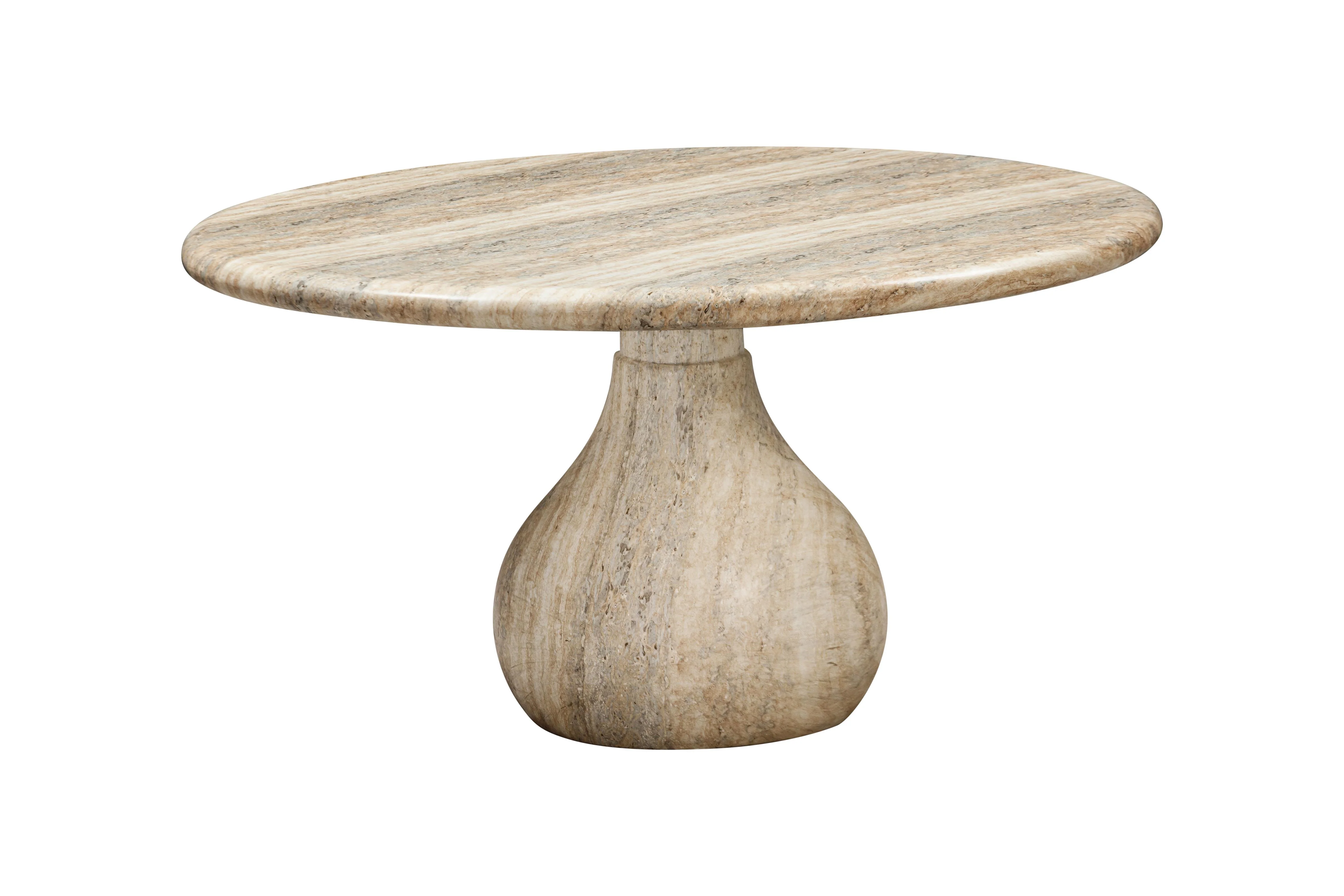Aqua Round Dining Table Travertine Finish - 1.5m - Image 4