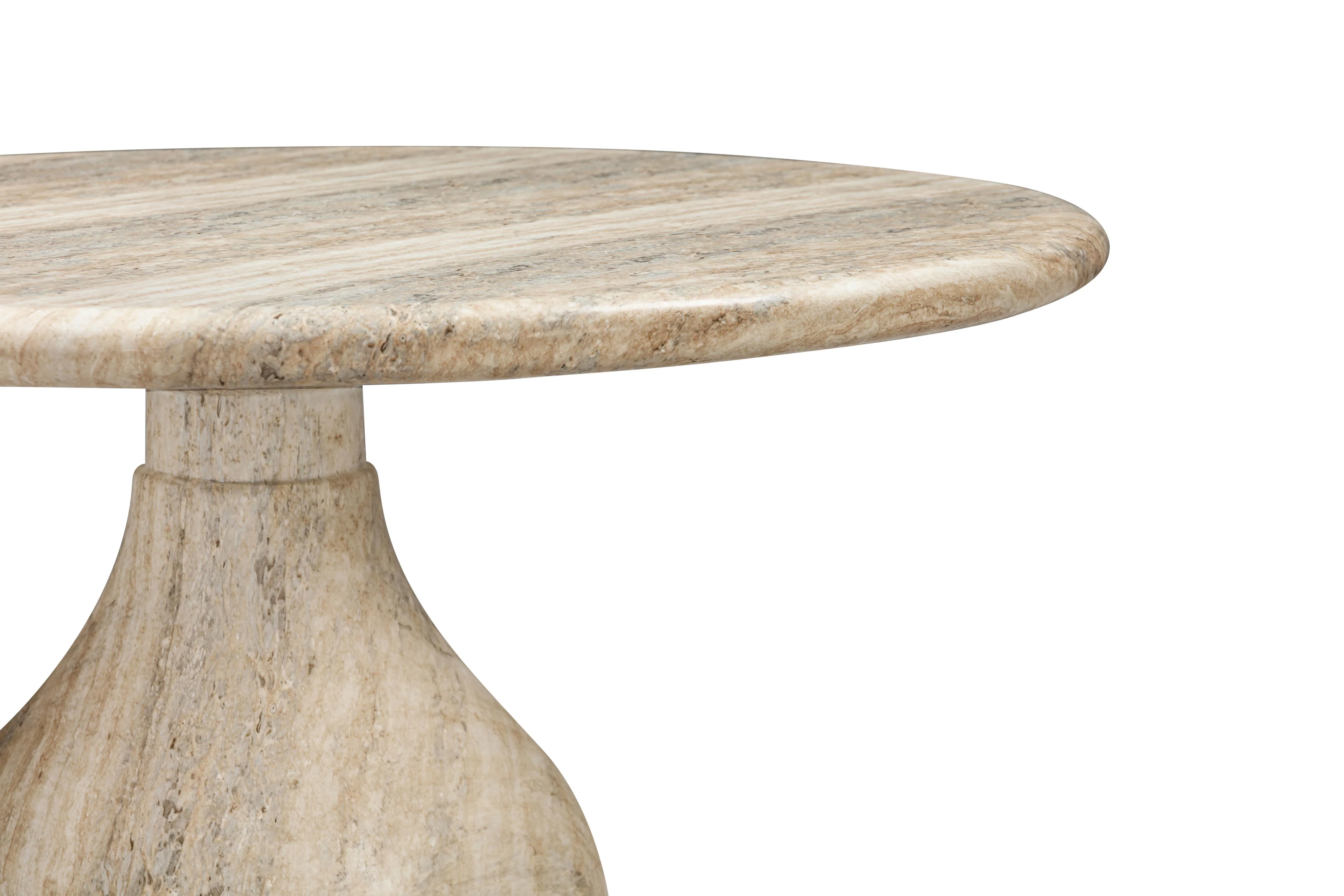 Aqua Round Dining Table Travertine Finish - 1.5m - Image 5
