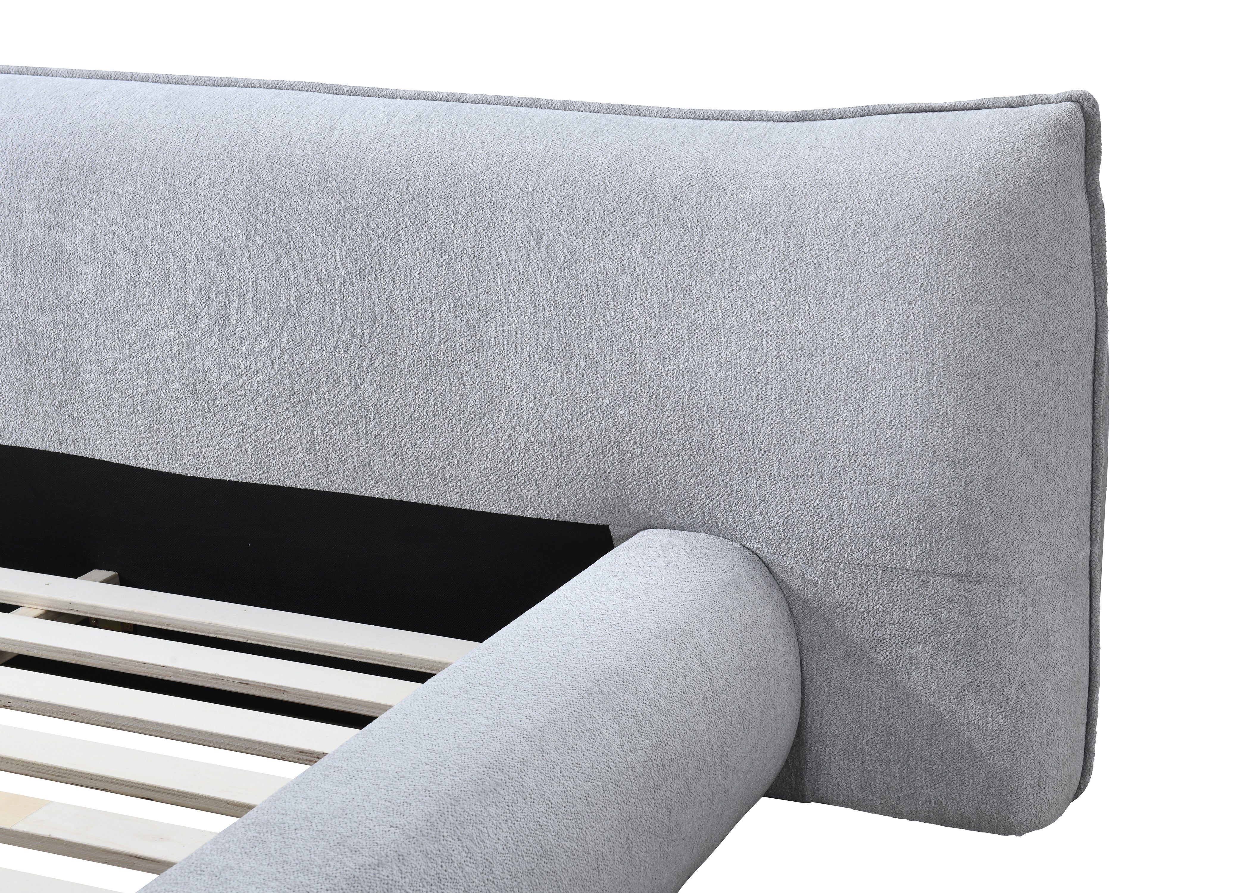 Barossa Queen Bed Light Grey - Image 3