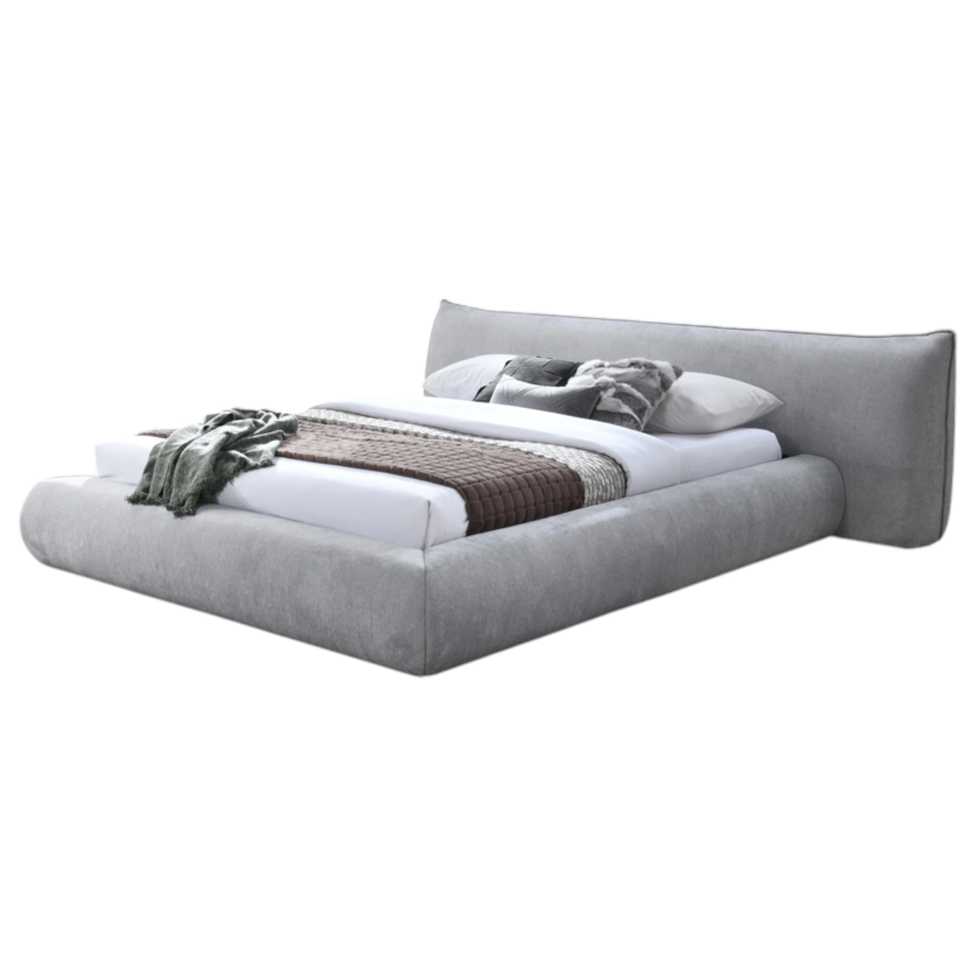 Barossa Queen Bed Light Grey - Image 6