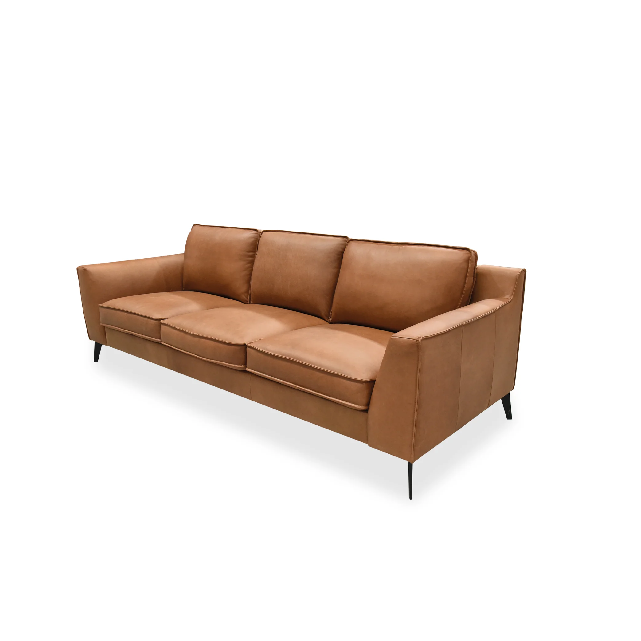 Bassett Sofa Tan Leather - Image 3