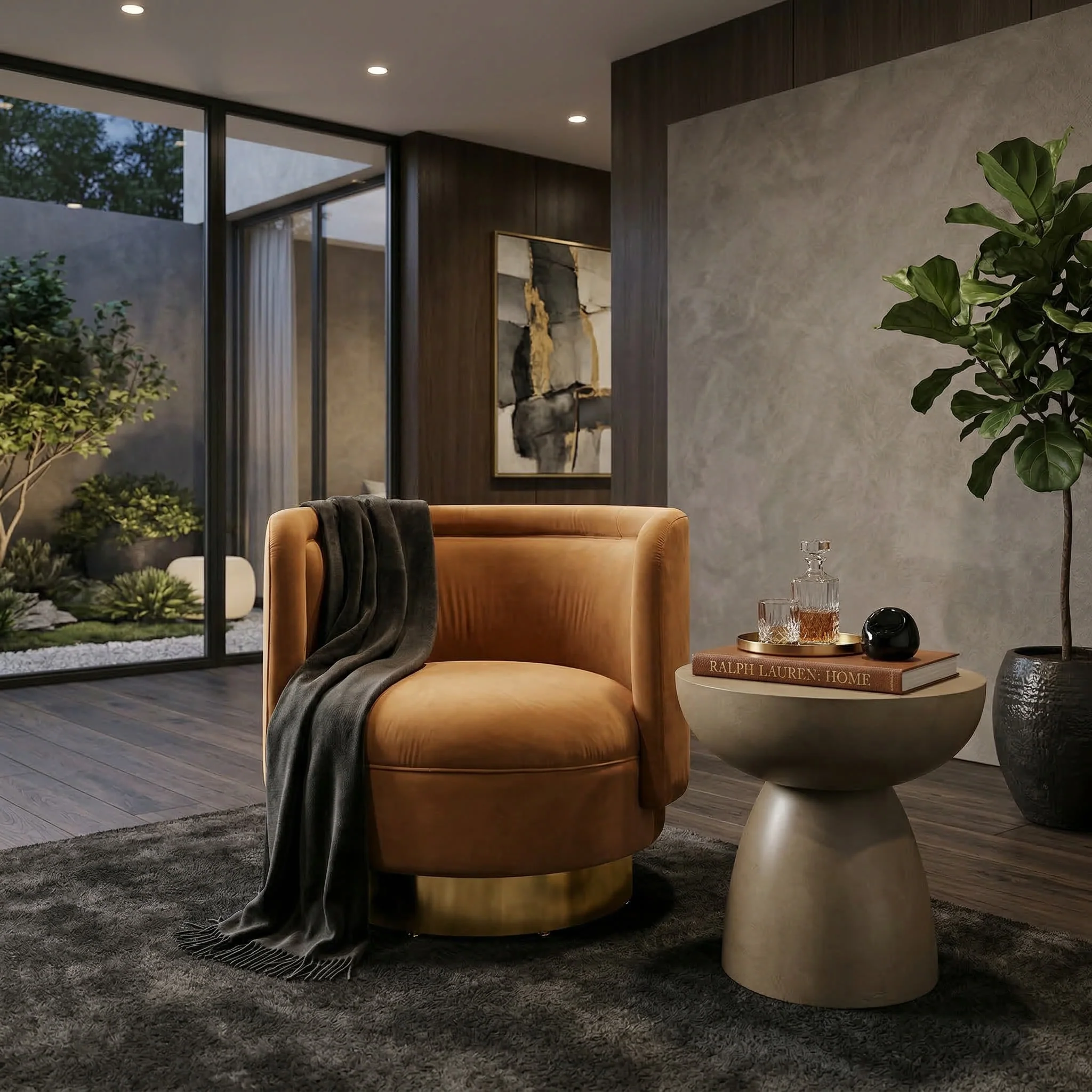 Bismarque Swivel Chair Orange - Image 3