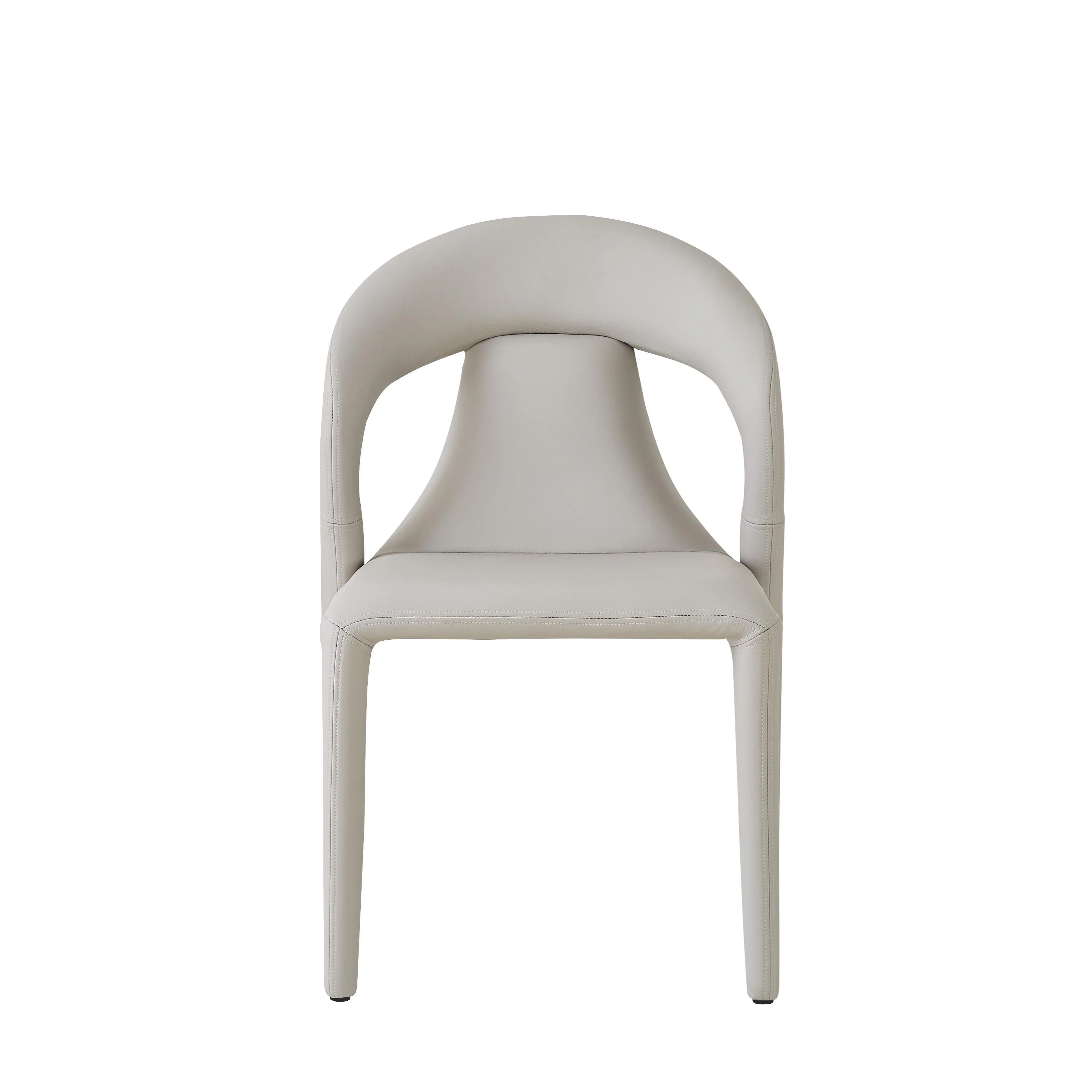 Contour Dining Chair Light Grey/Beige Leather Look - Image 3
