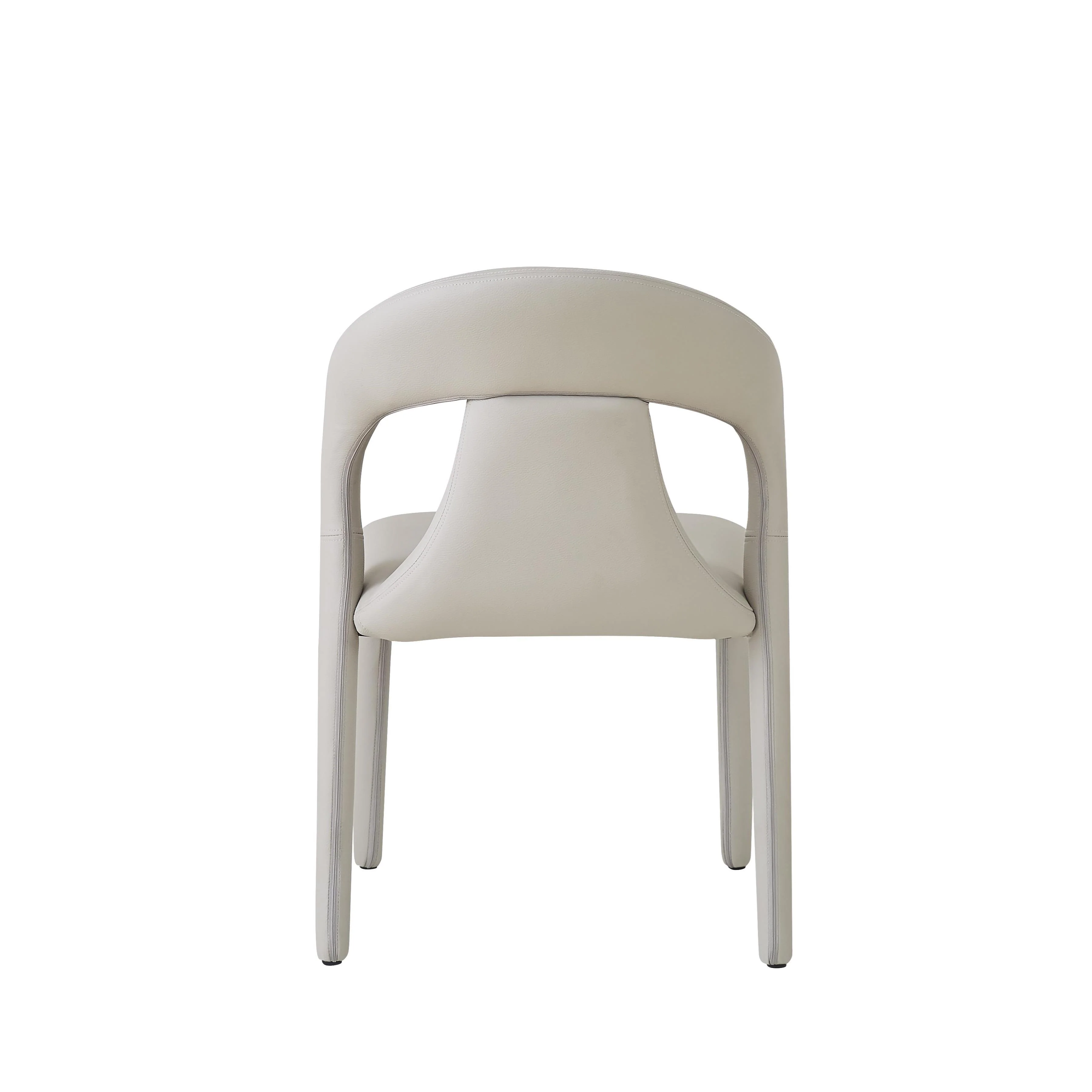 Contour Dining Chair Light Grey/Beige Leather Look - Image 5