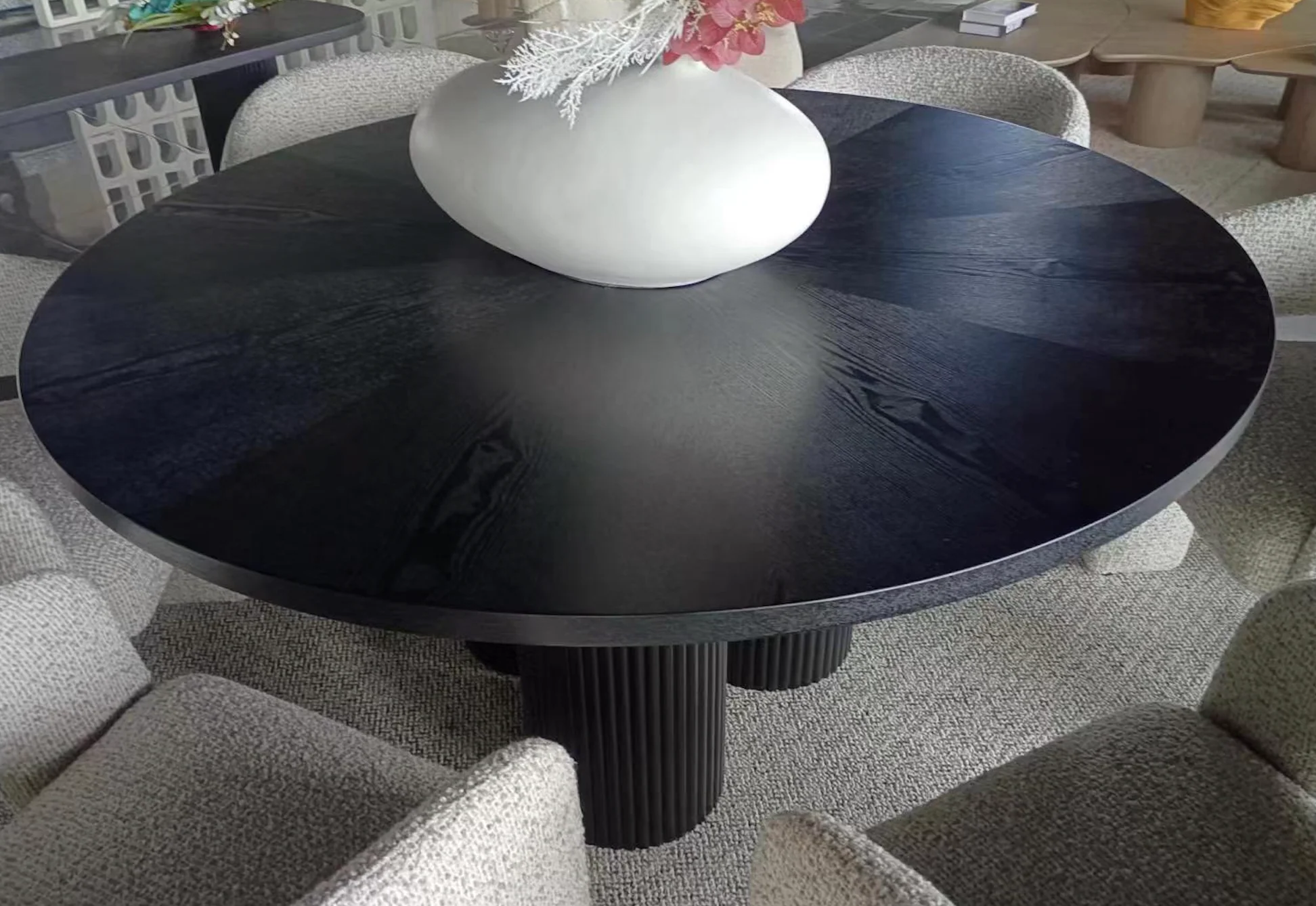 Flauto Fluted Round Dining Table - 1.5m - Image 4