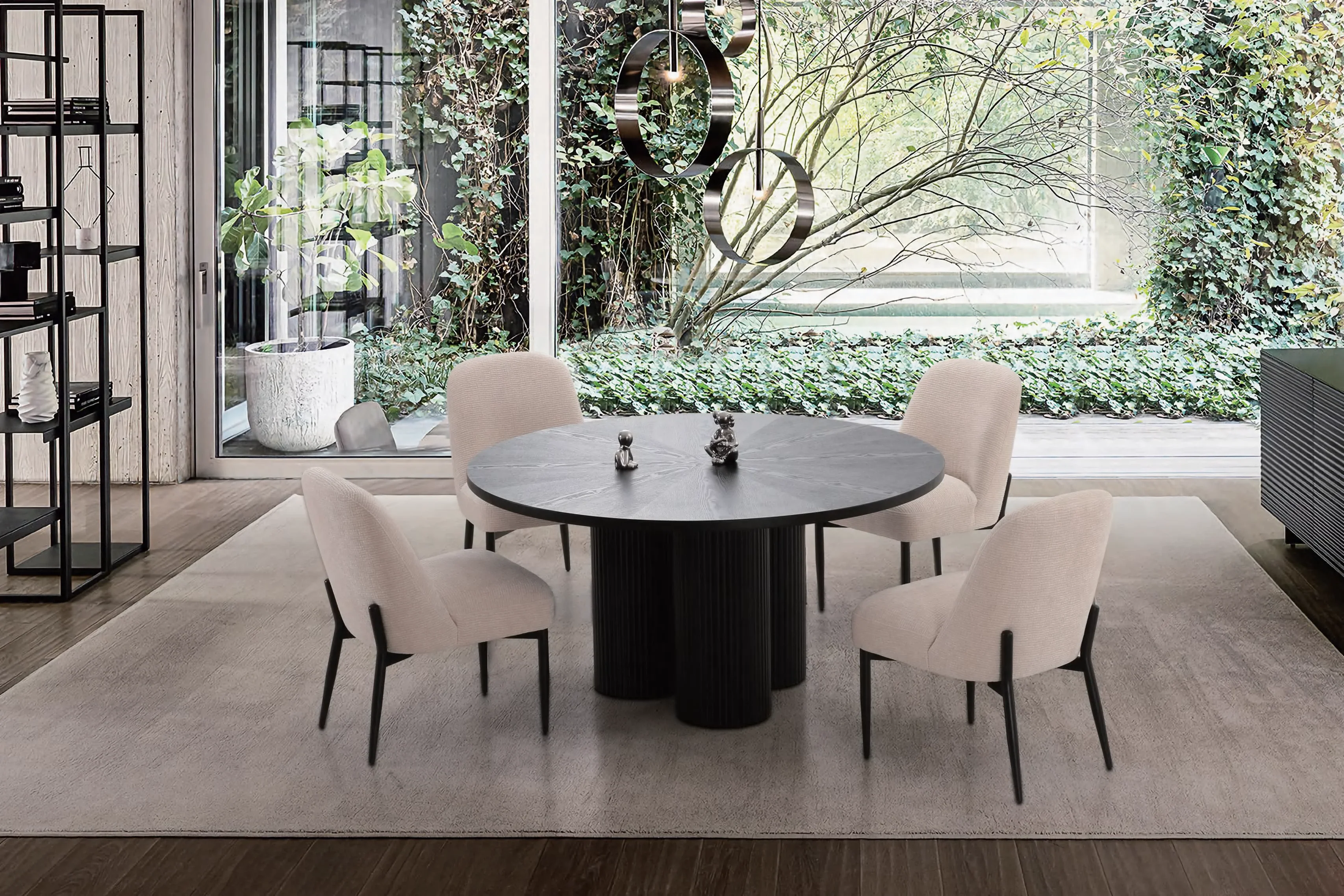 Flauto Fluted Round Dining Table - 1.5m - Image 6