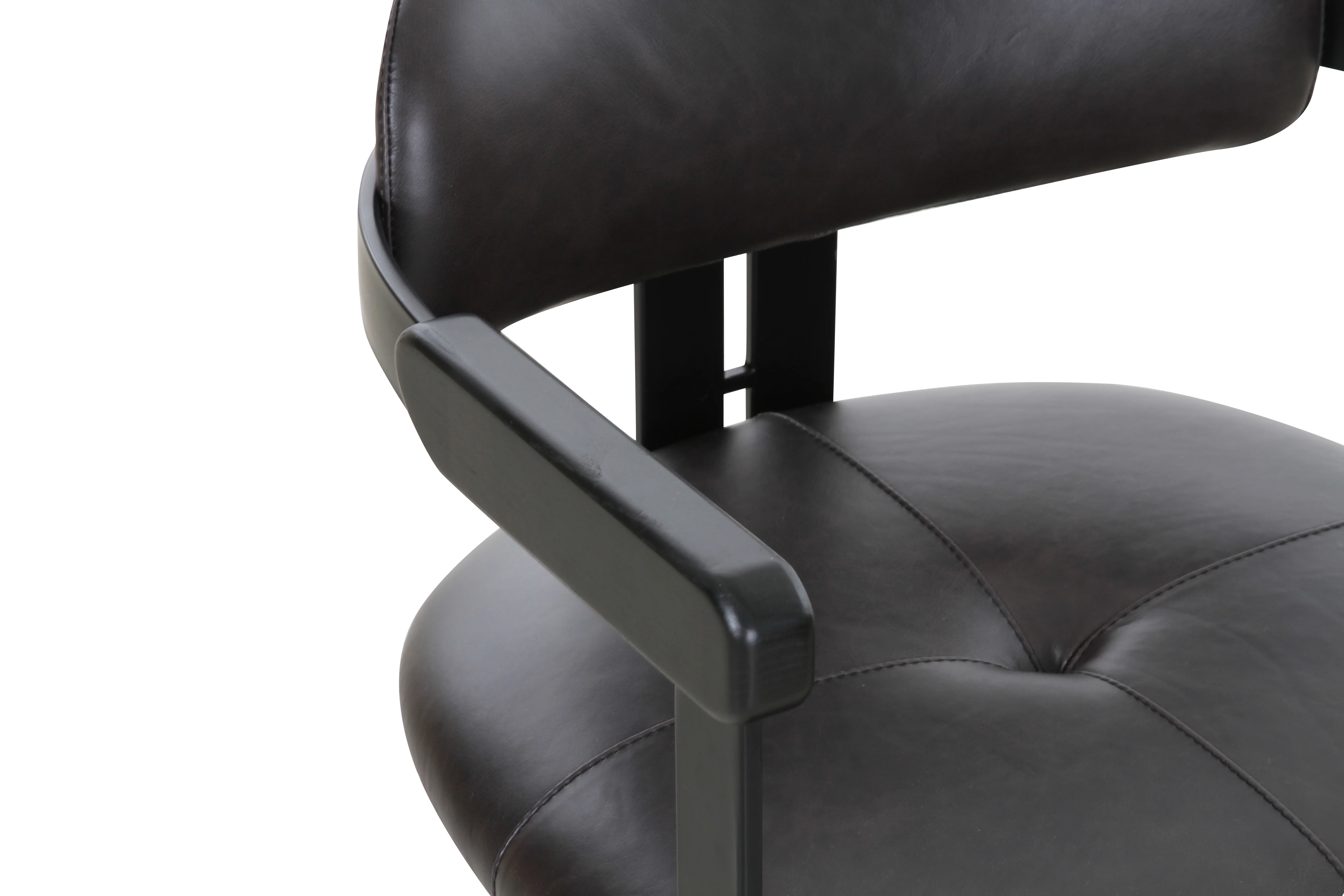 Galileo Black Leather Dining Chair - Image 3