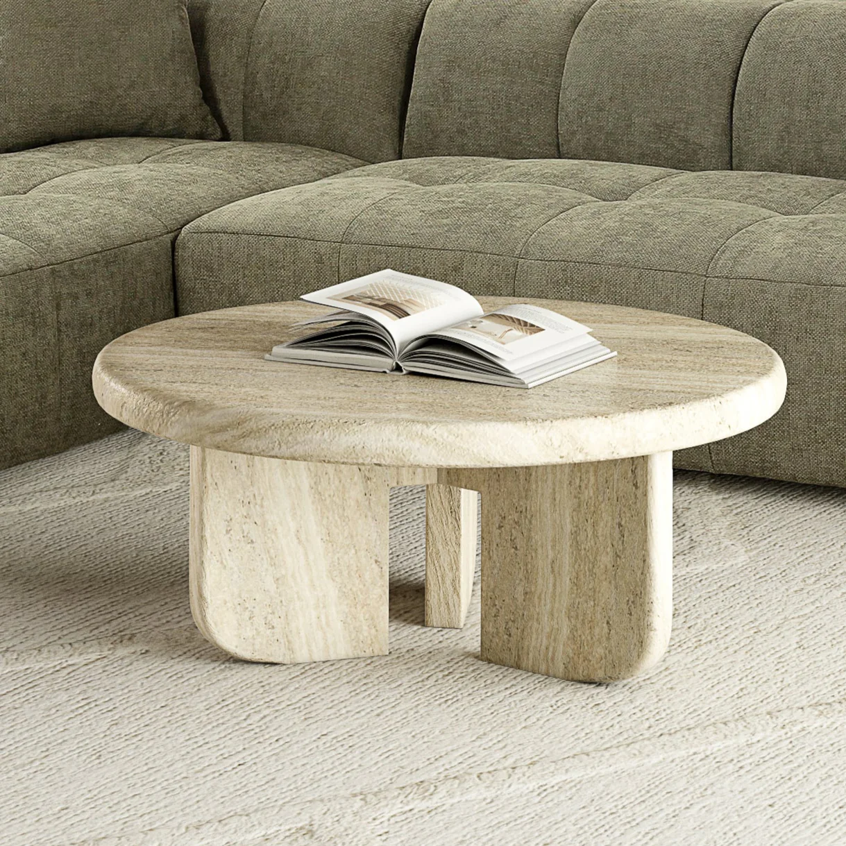 Italiano Coffee Table Travertine Finish - Image 3
