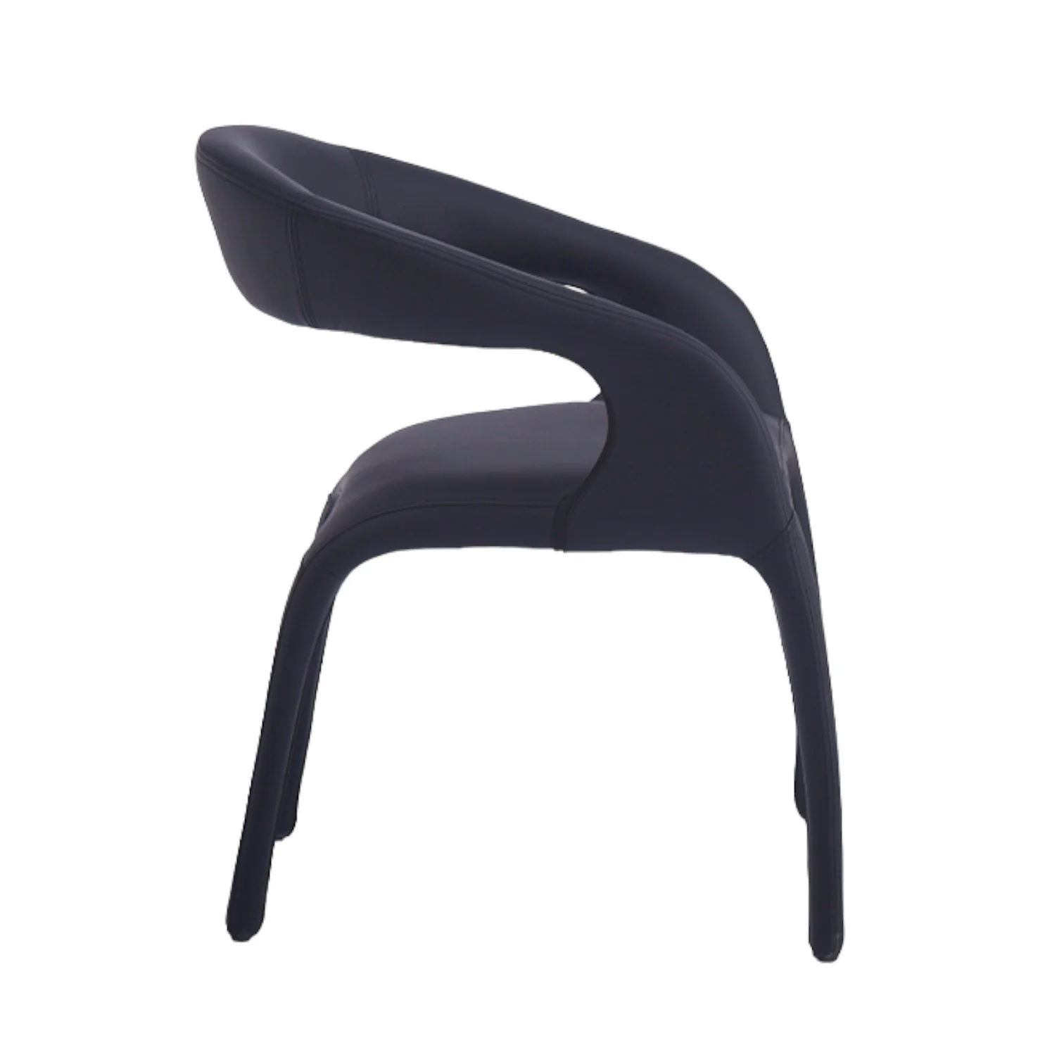 Lorenzo Dining Chair Black Leather Look - Image 3