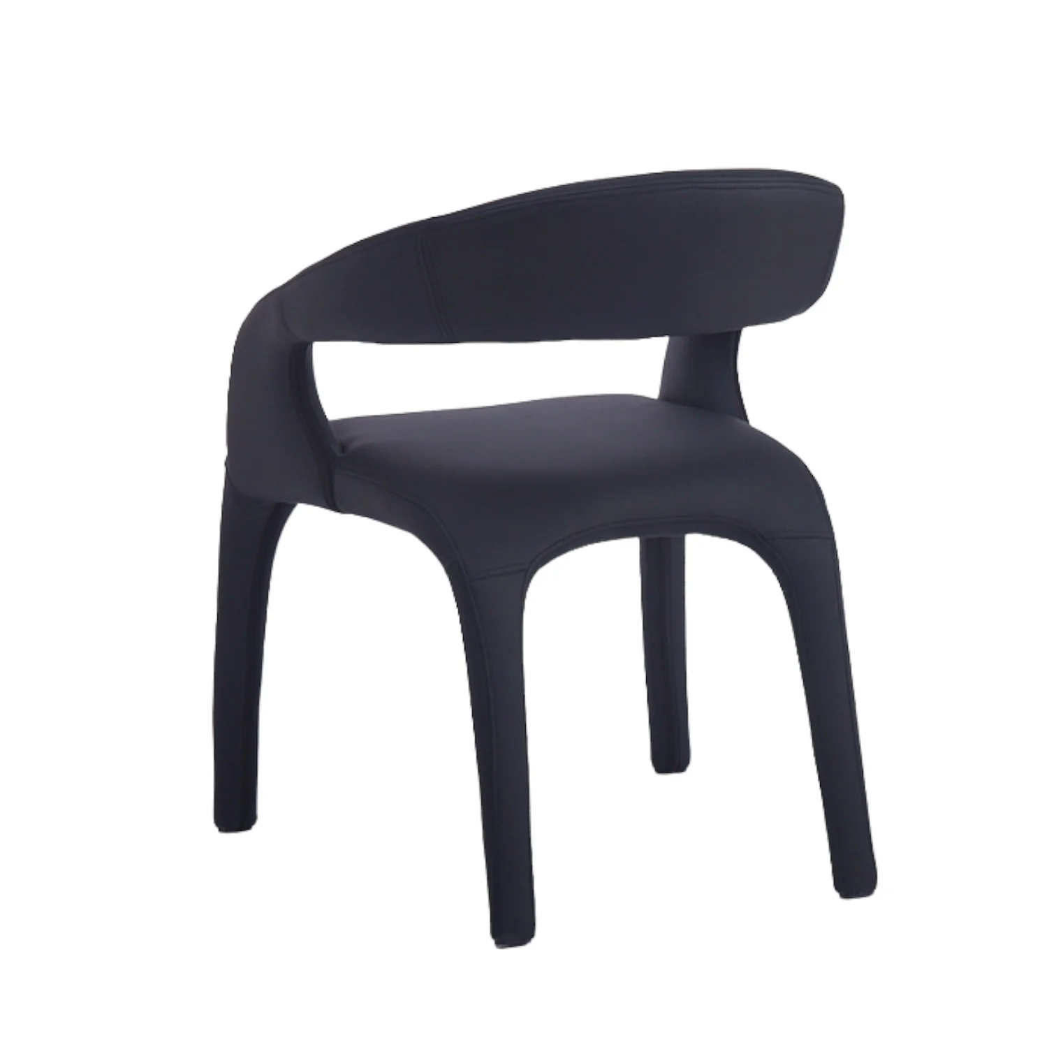 Lorenzo Dining Chair Black Leather Look - Image 4