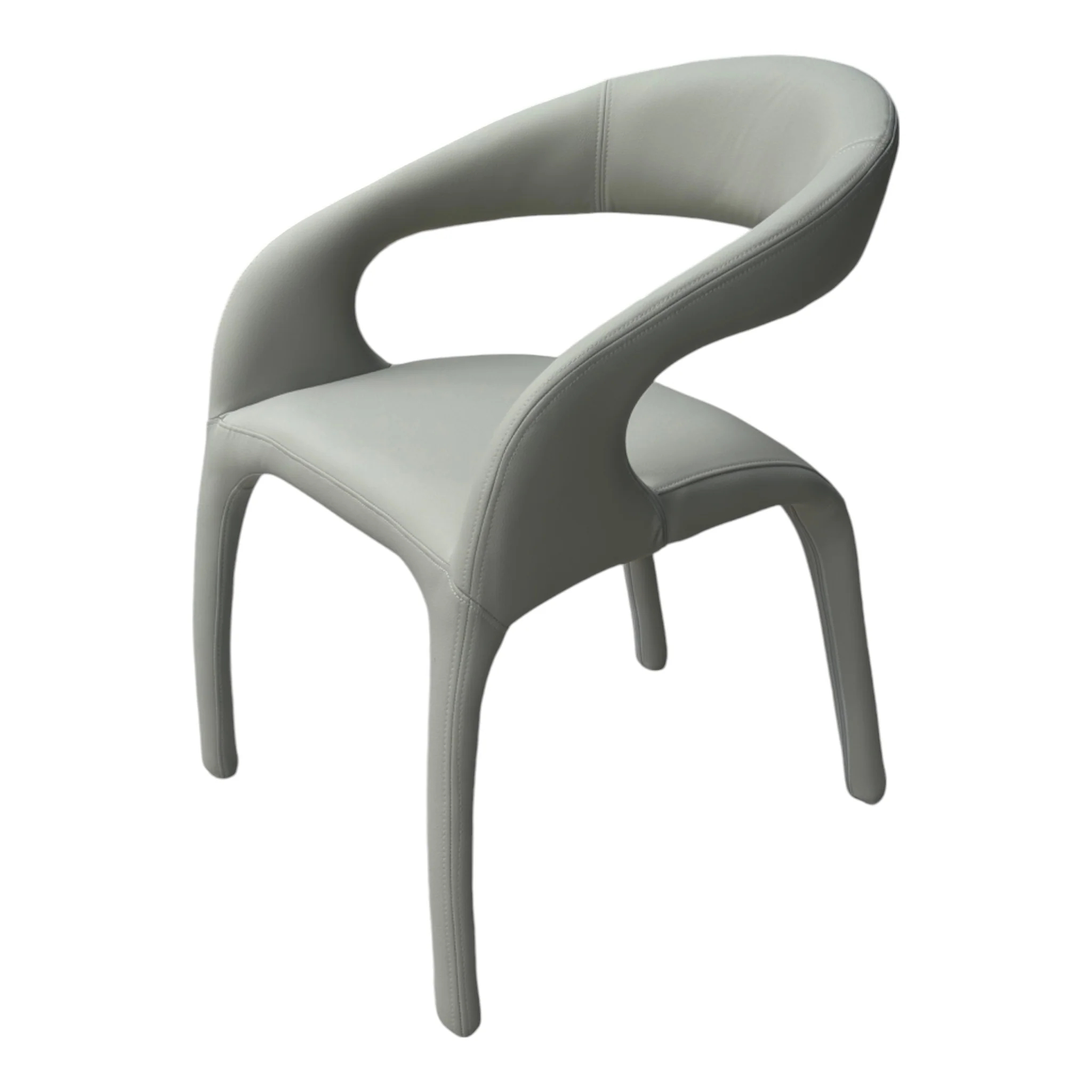 Lorenzo Dining Chair Light Grey/Beige Leather Look - Image 11
