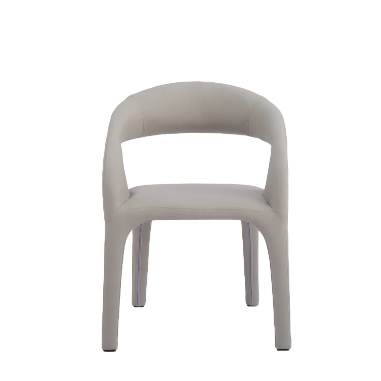 Lorenzo Dining Chair Light Grey/Beige Leather Look - Image 3