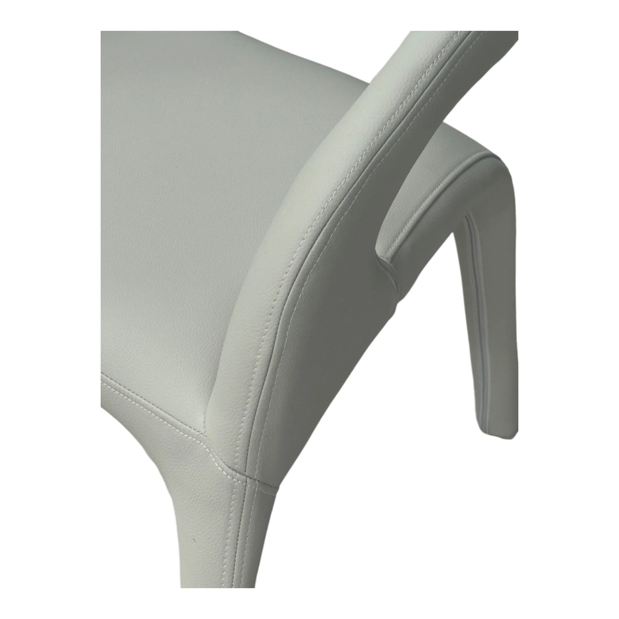 Lorenzo Dining Chair Light Grey/Beige Leather Look - Image 8