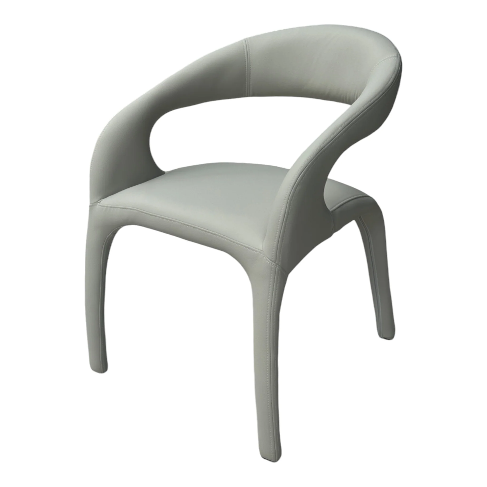Lorenzo Dining Chair Light Grey/Beige Leather Look - Image 9
