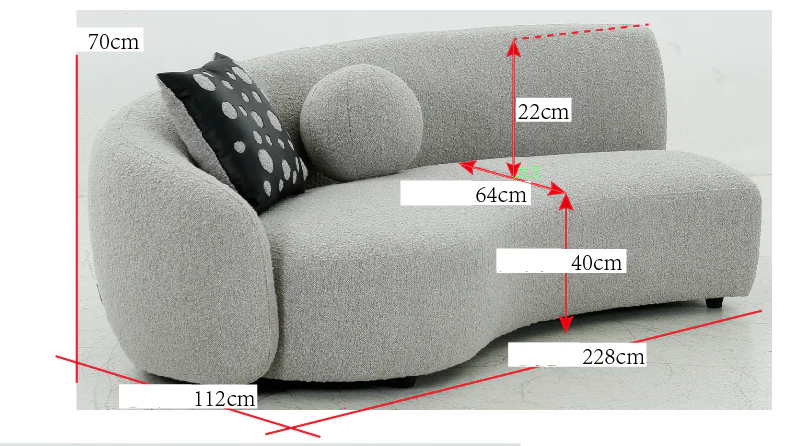 Mars Sofa Grey Boucle - Image 3