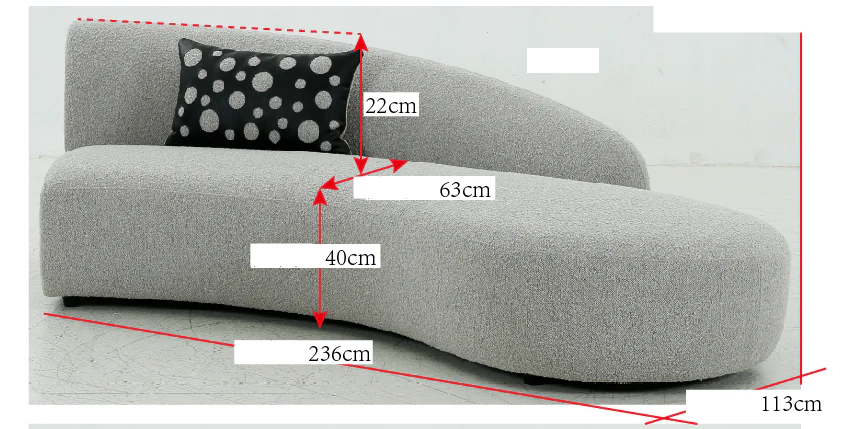Mars Sofa Grey Boucle - Image 4