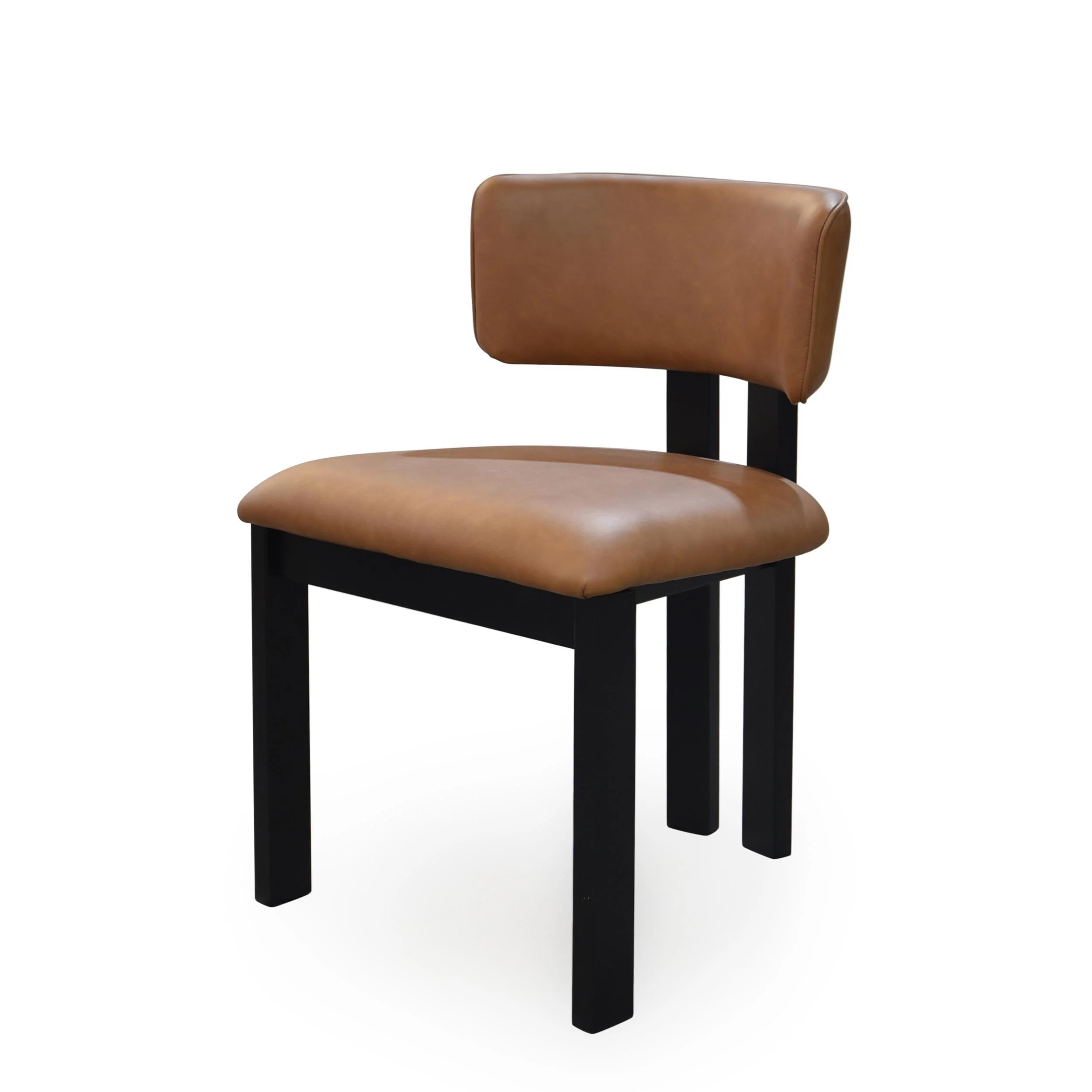 Modenese Dining Chair Tan Leather - Image 3