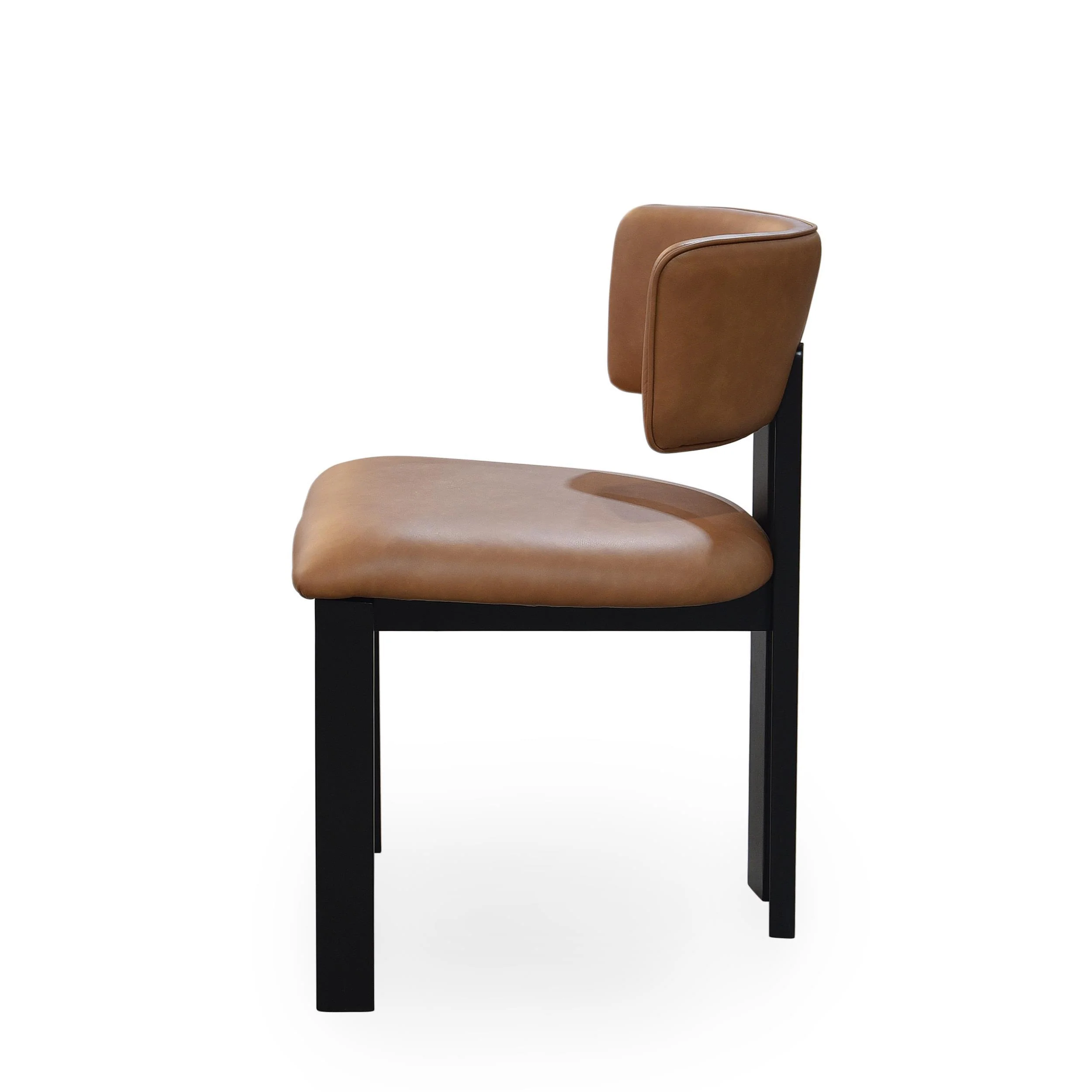 Modenese Dining Chair Tan Leather - Image 4