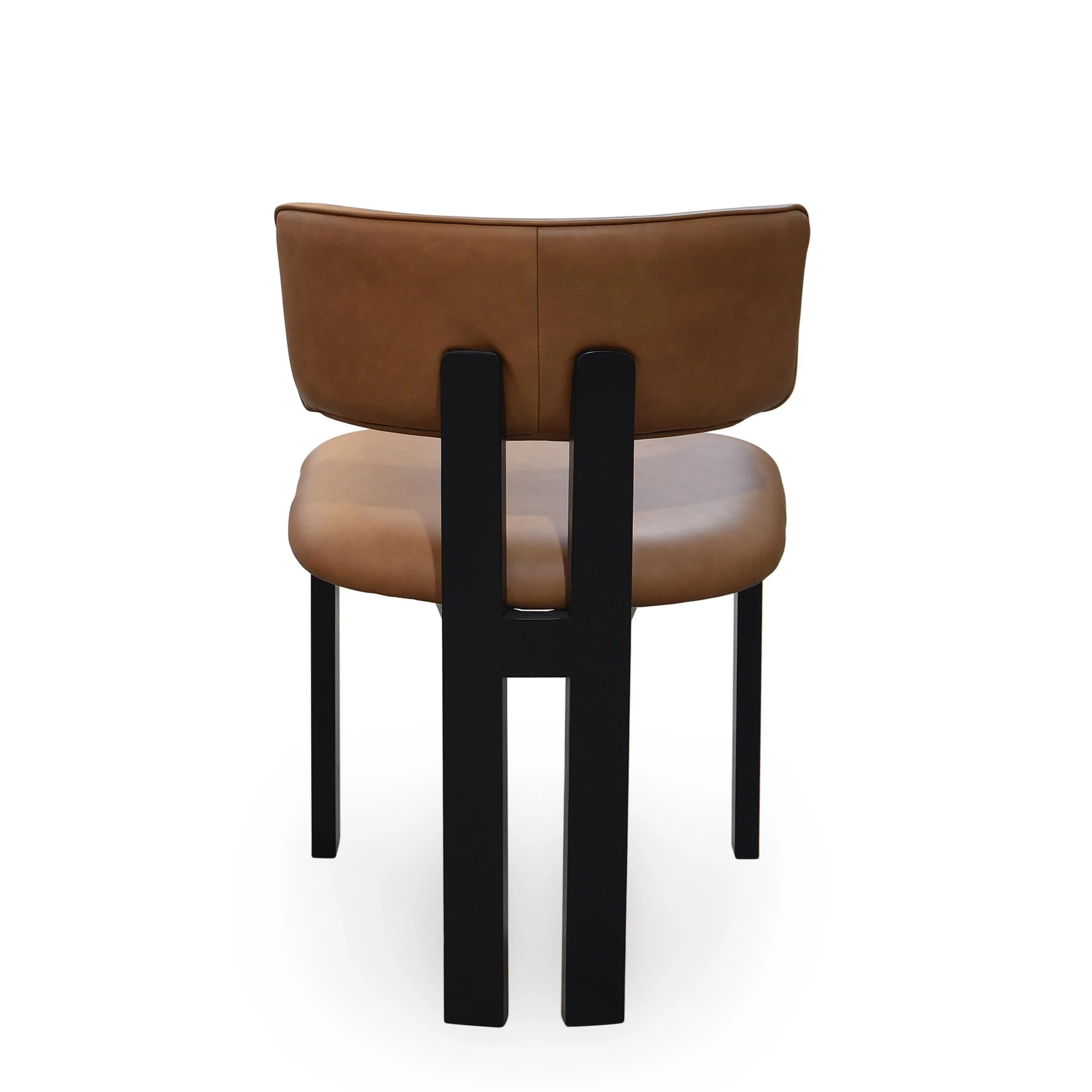 Modenese Dining Chair Tan Leather - Image 6