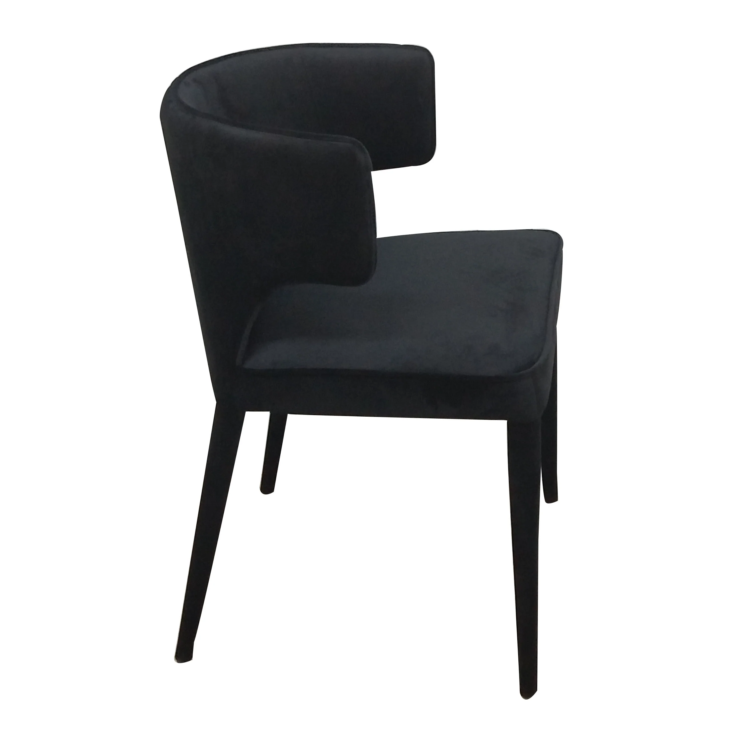 Portofino Dining Chair Black Velvet - Image 4