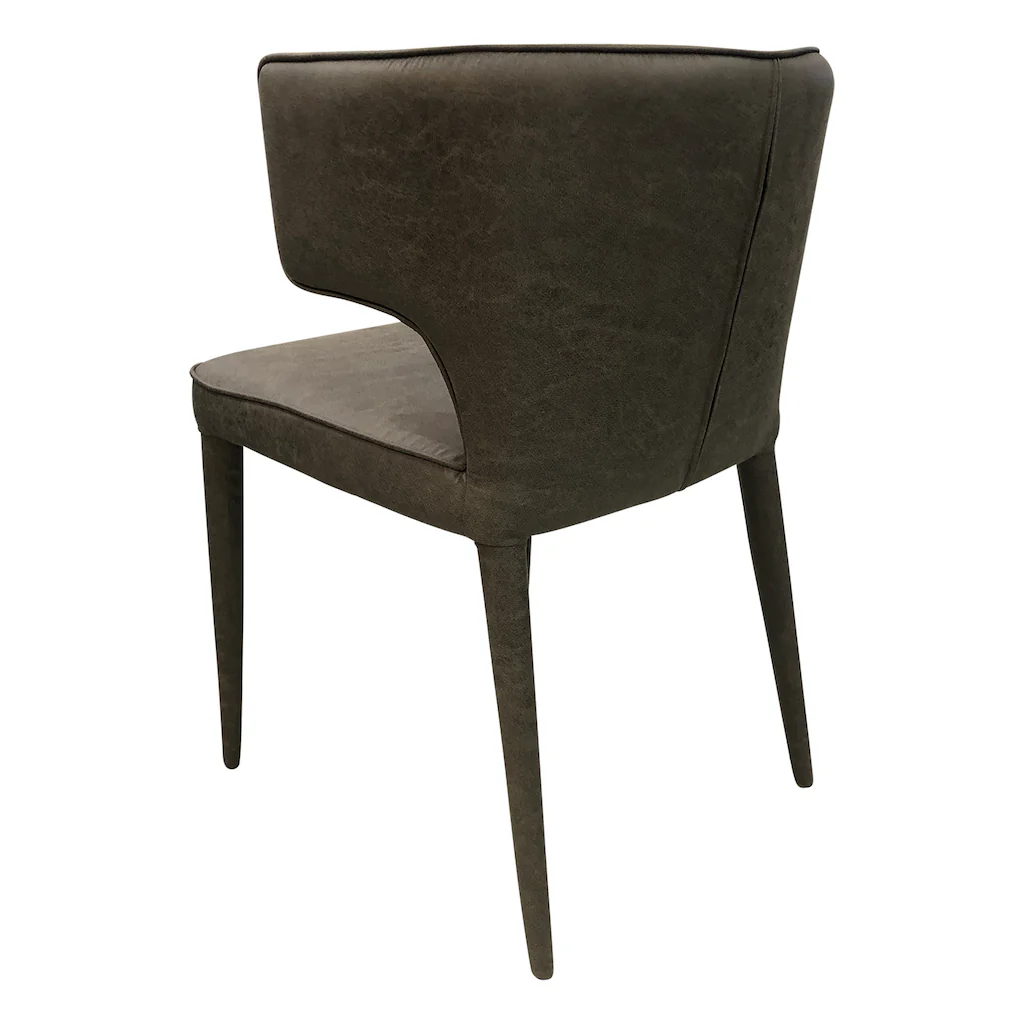 Portofino Dining Chair Mottled Grey Leather Look - Image 3