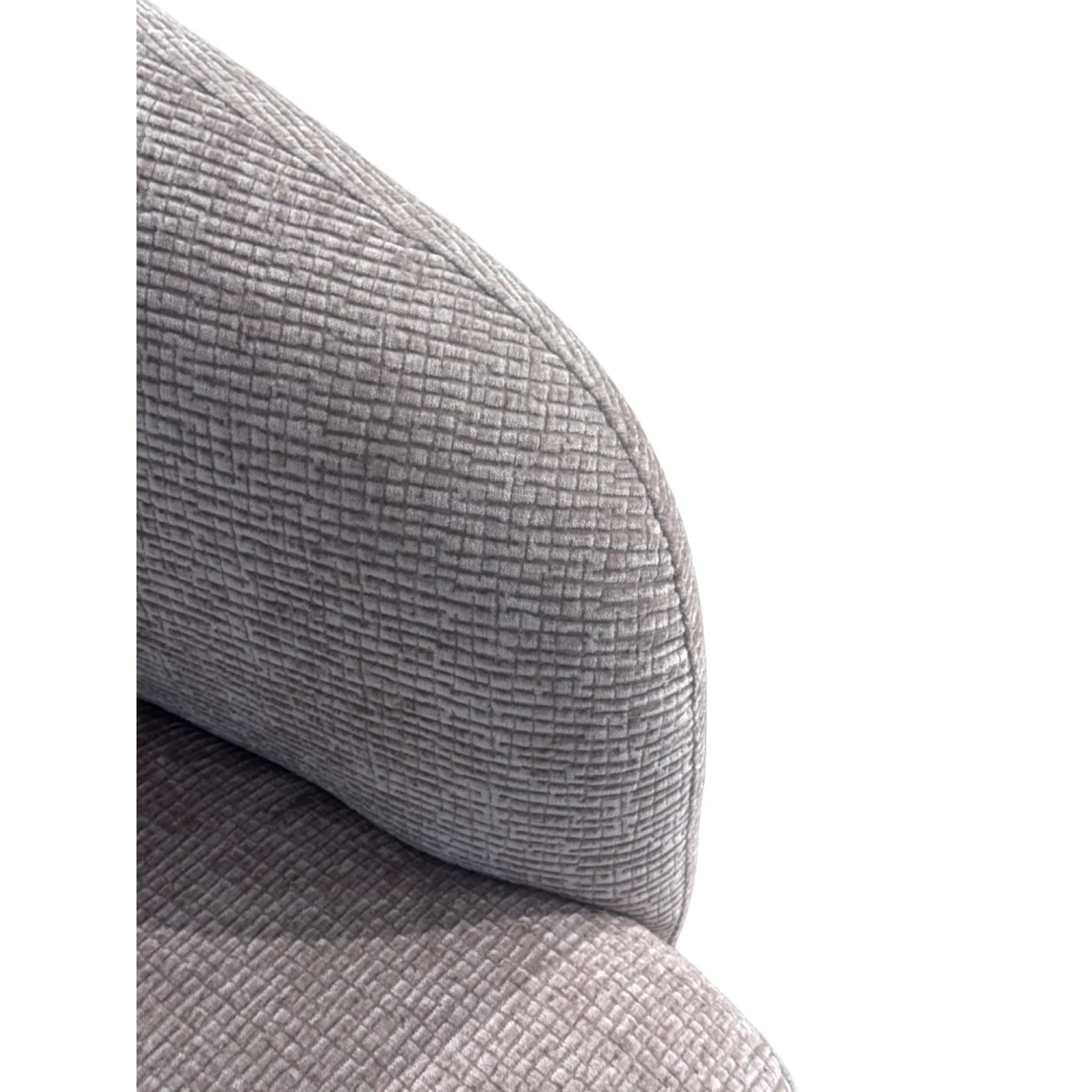 Puffy 3 Seater Sofa Textured Mushroom - Image 4