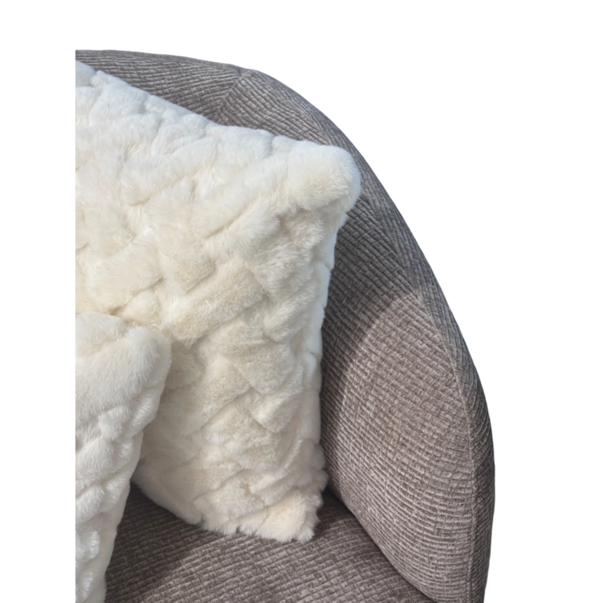 Puffy 3 Seater Sofa Textured Mushroom - Image 8