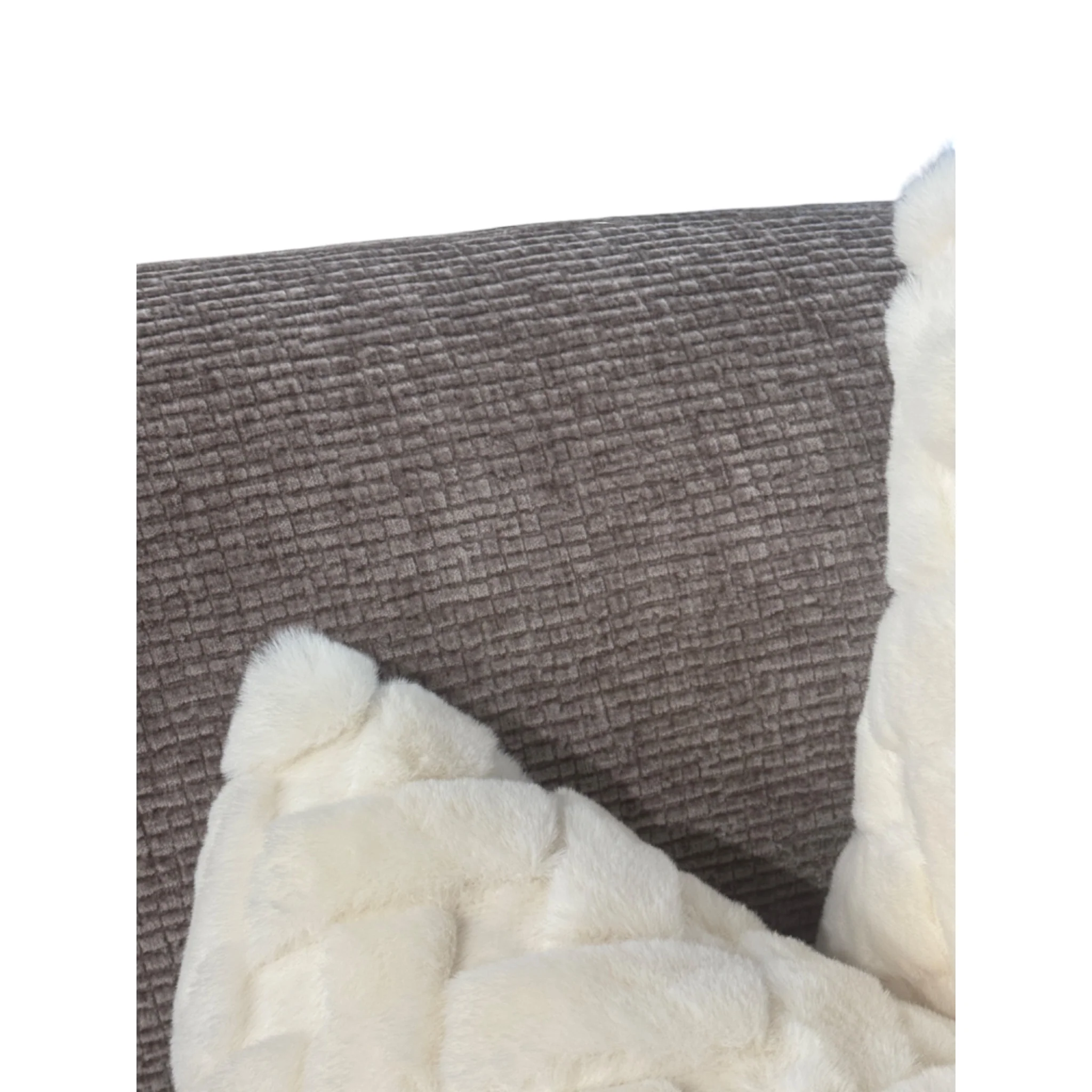 Puffy 3 Seater Sofa Textured Mushroom - Image 9