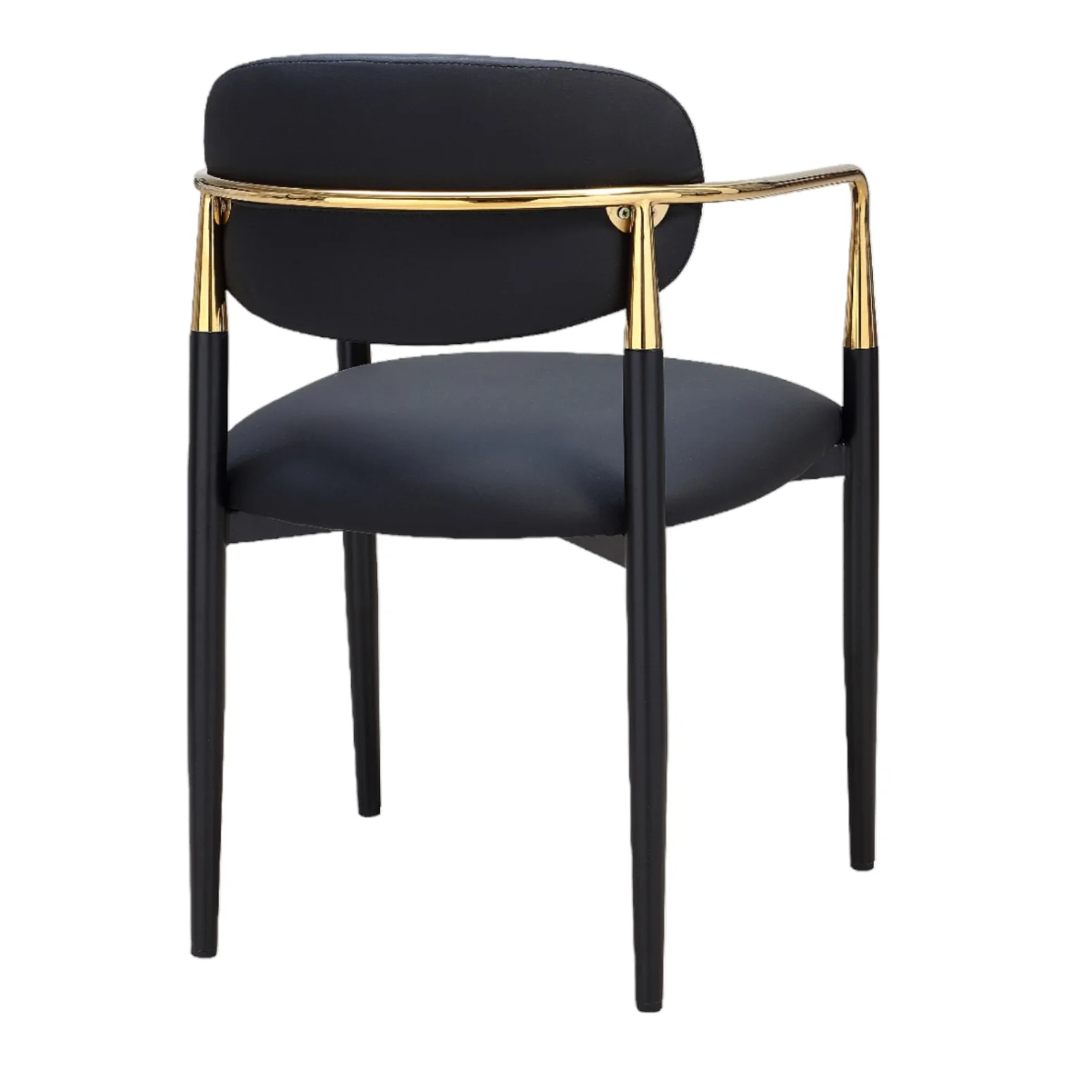 Rhodes Black Vegan Leather Dining Chair - Image 3