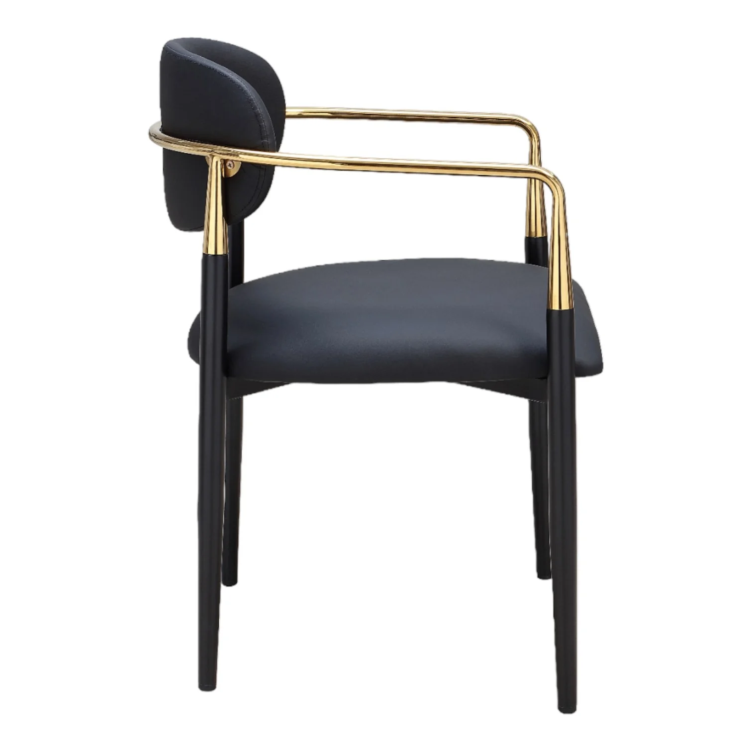 Rhodes Black Vegan Leather Dining Chair - Image 4