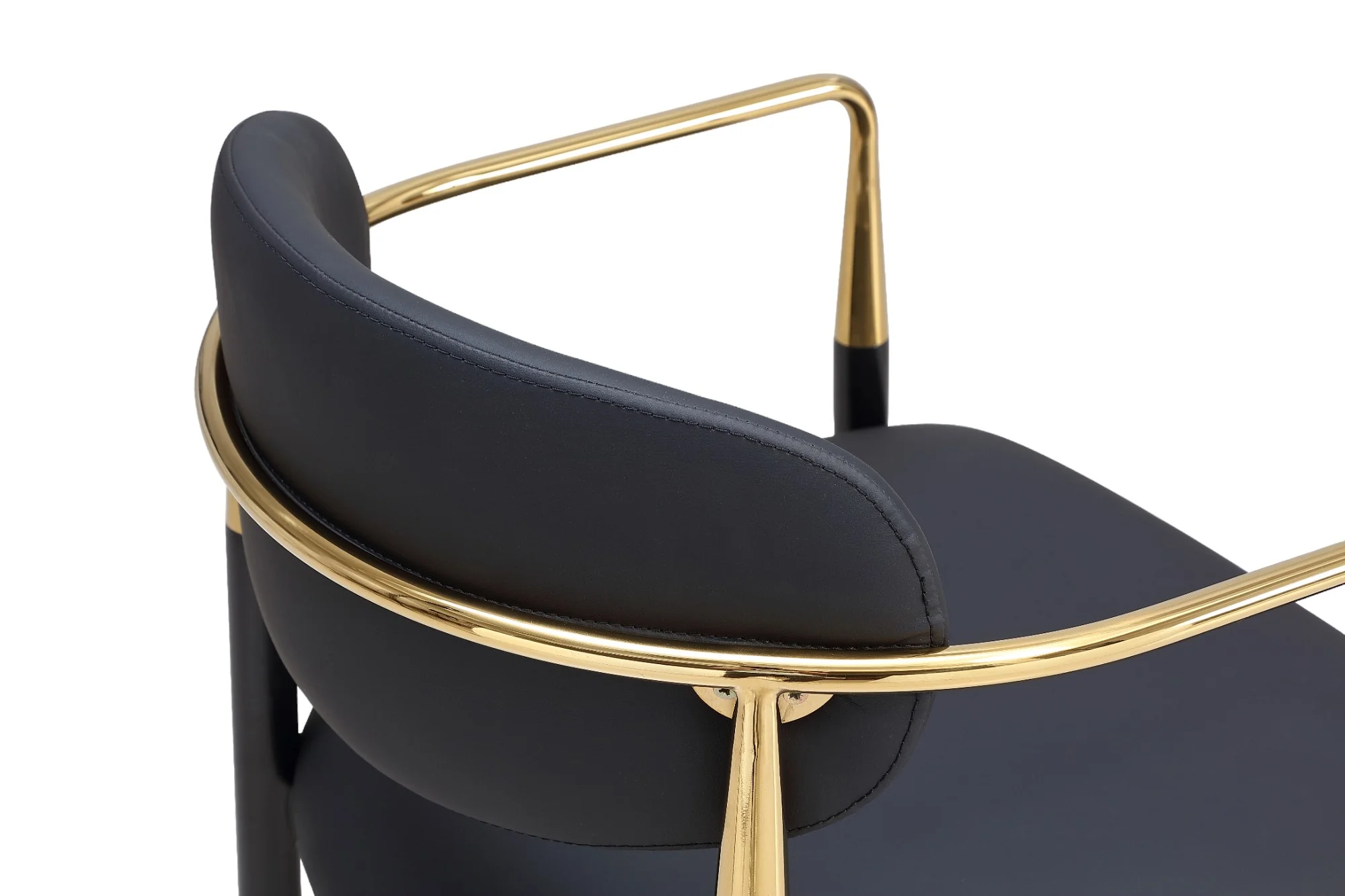 Rhodes Black Vegan Leather Dining Chair - Image 5