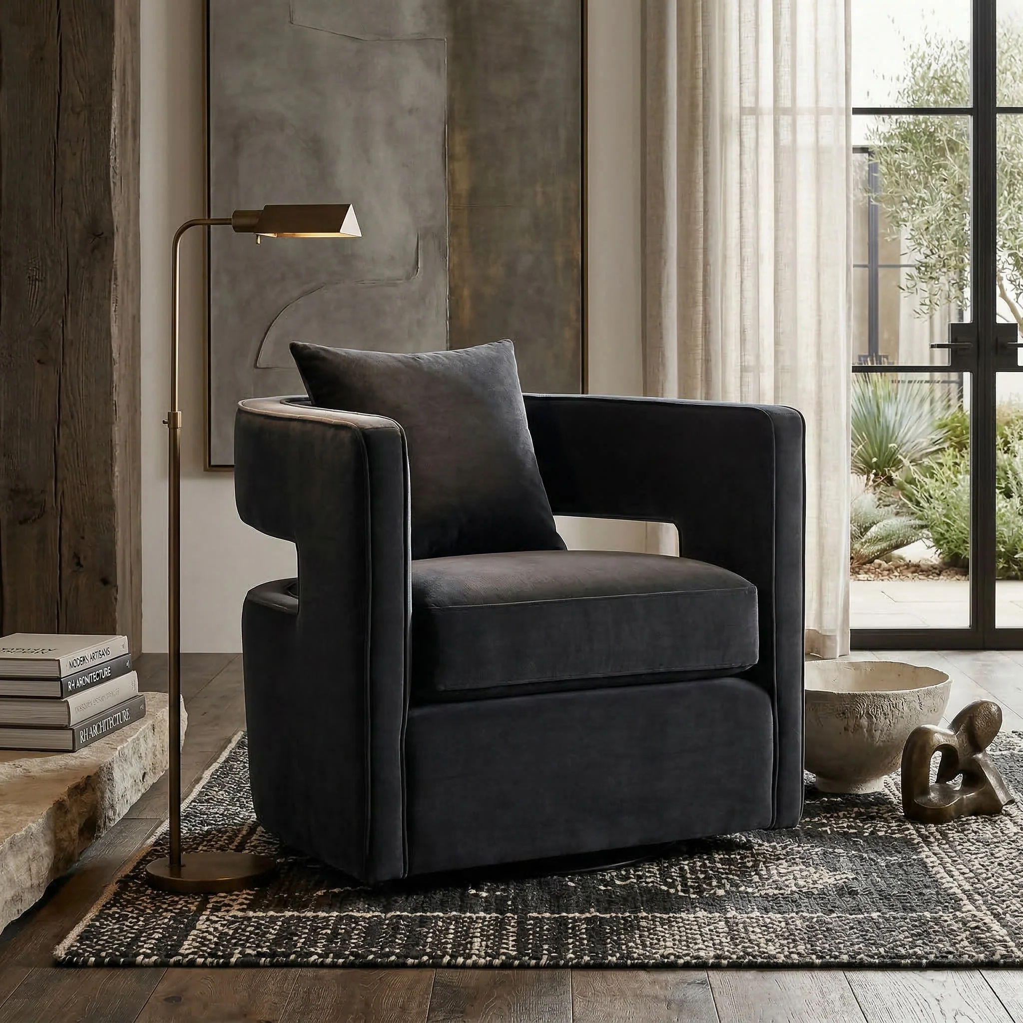 Rhonda Swivel Chair Black - Image 3