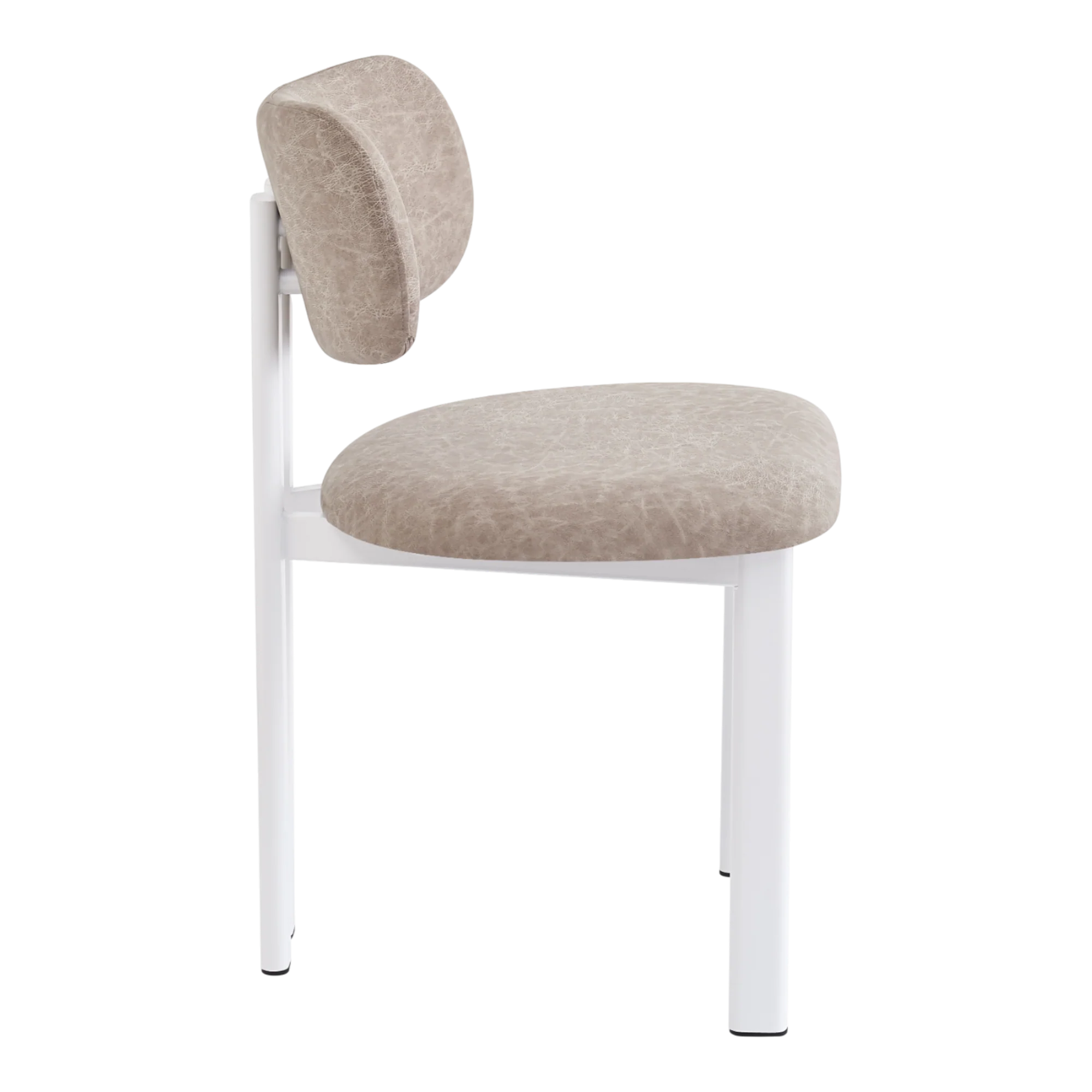 Salvatini Dining Chair Mushroom Leather Look - Image 3