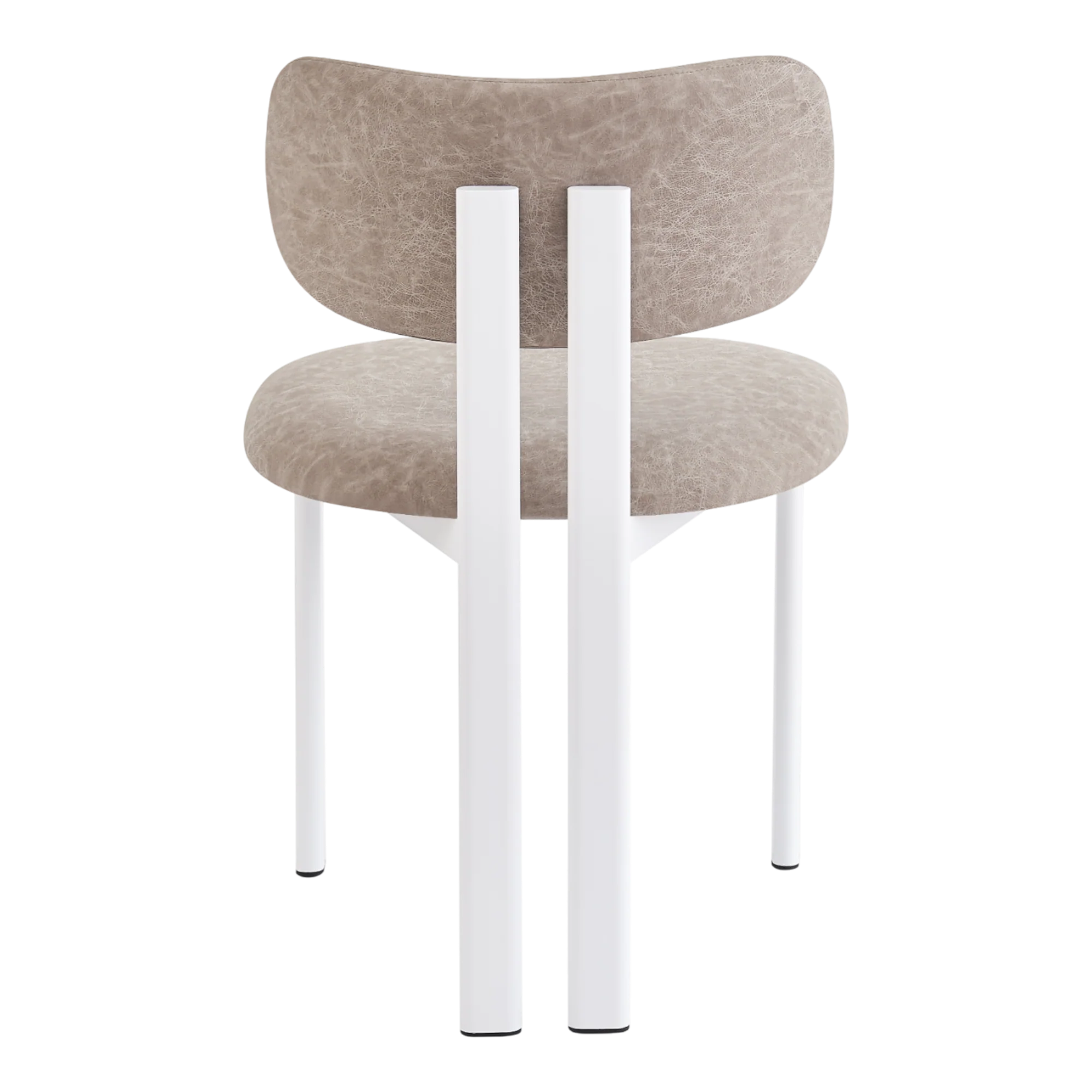 Salvatini Dining Chair Mushroom Leather Look - Image 4