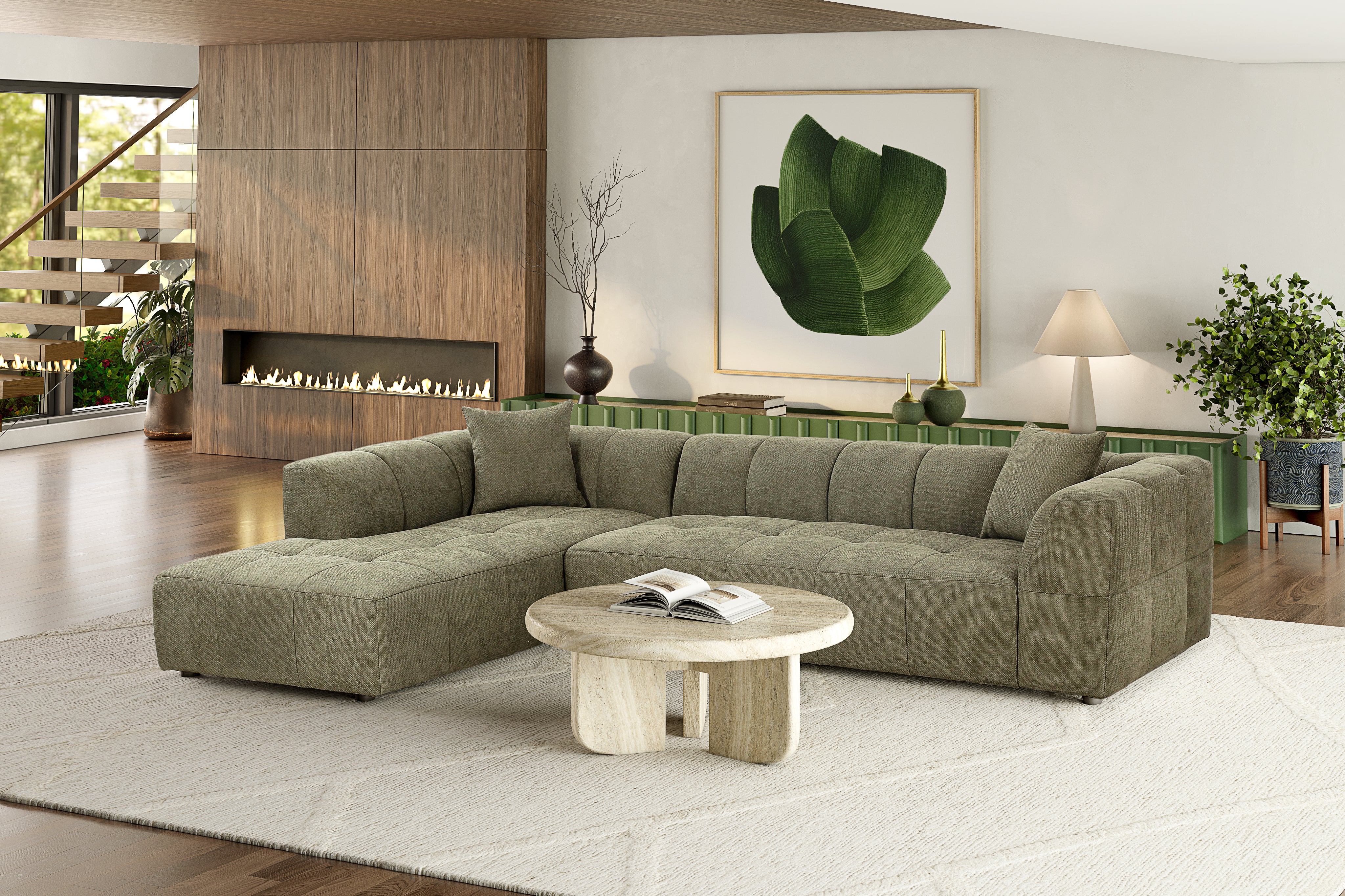 Sorrento Corner Sofa Moss Green - Image 3