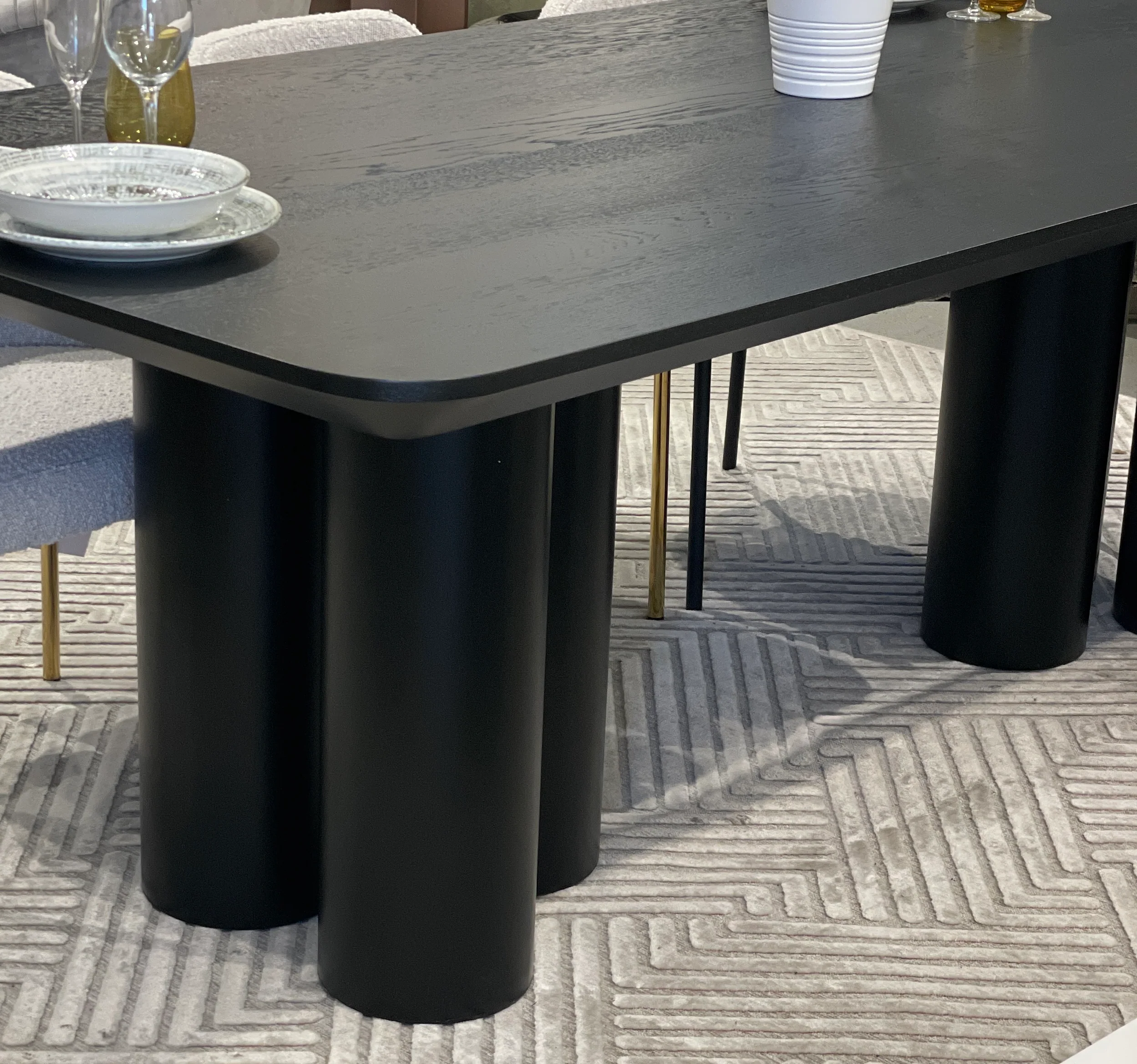 Trio Dining Table Black - 2.4m - Image 7