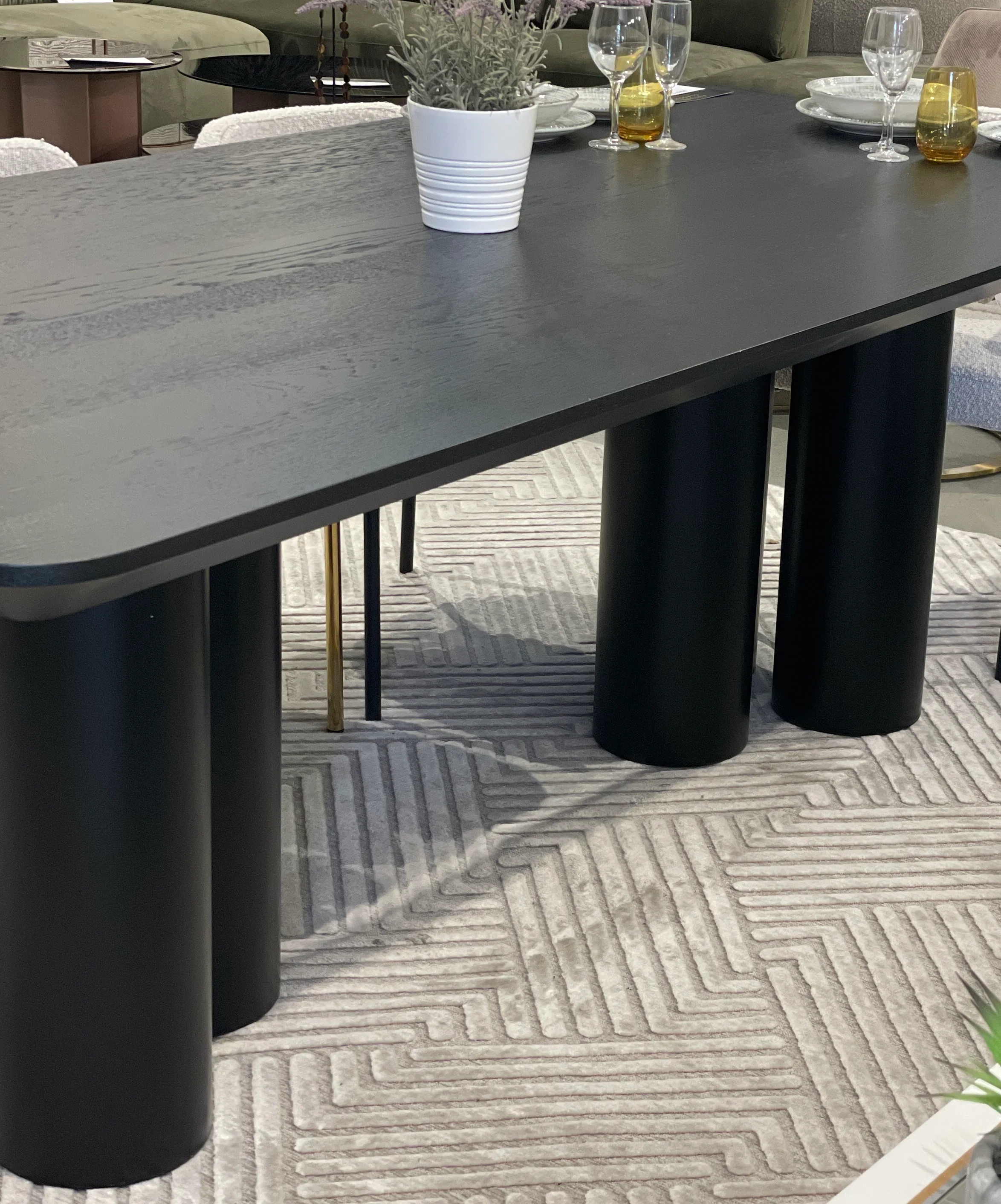 Trio Dining Table Black - 2.4m - Image 8