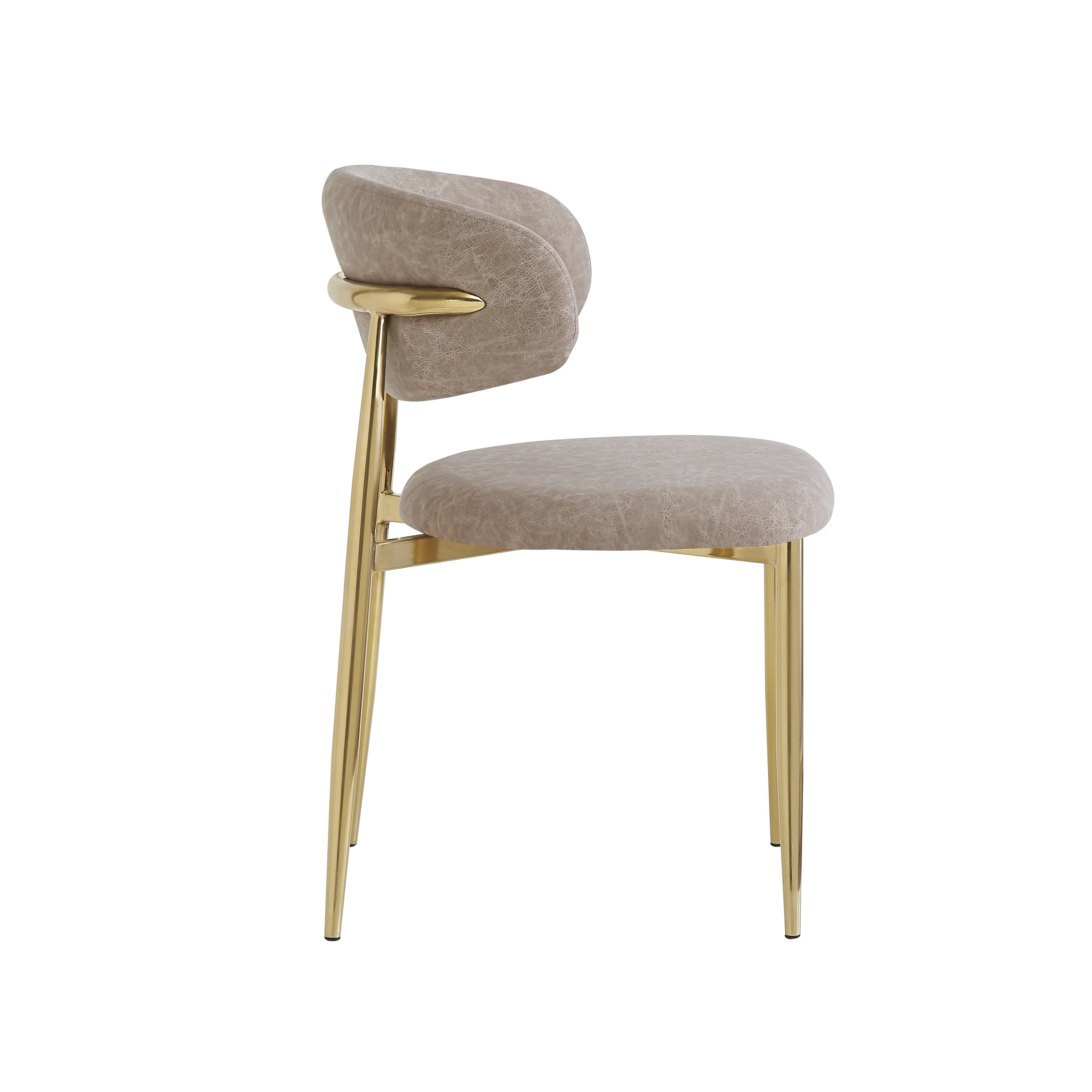 Victoria Dining Chair Mushroom Leather Look - Image 3
